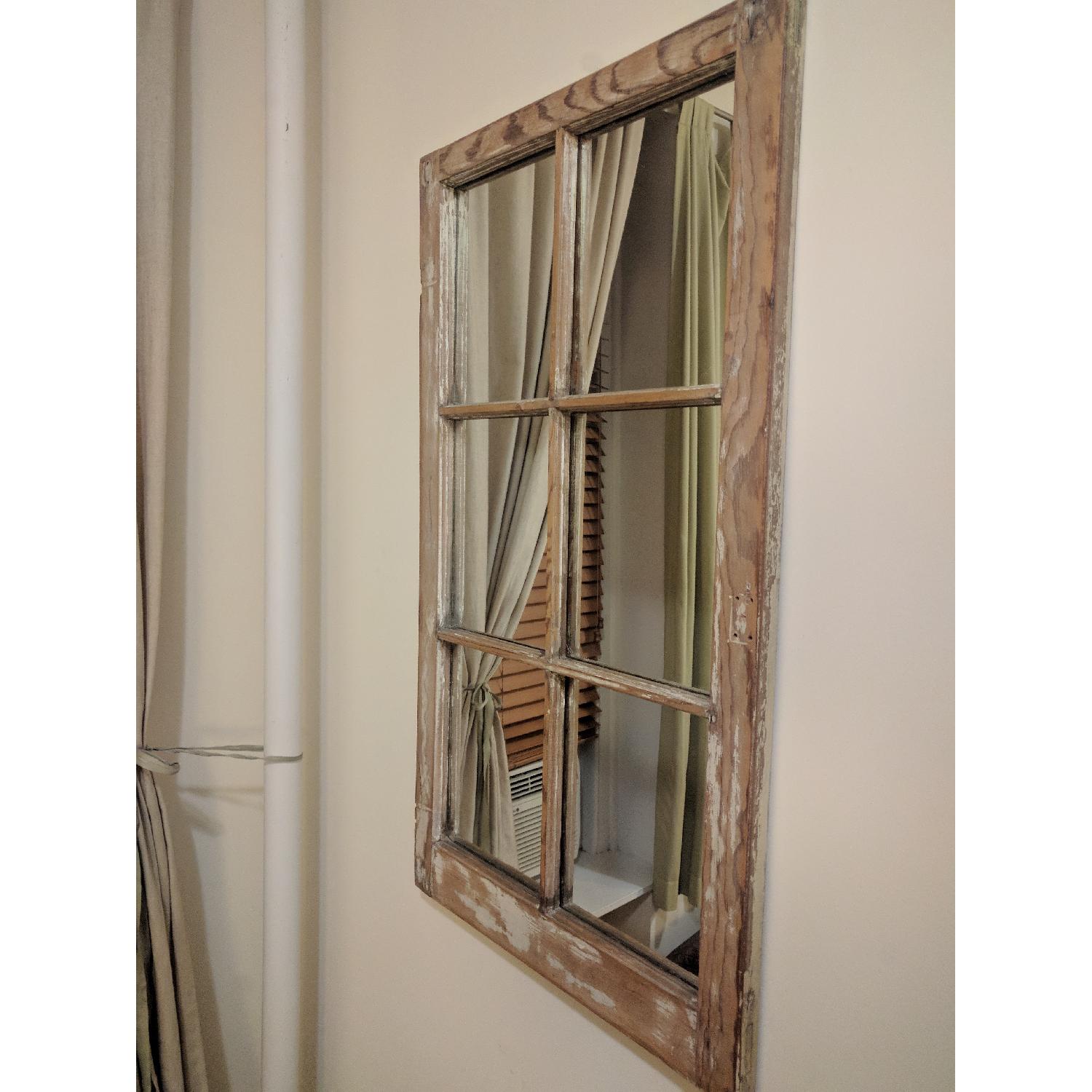 Original Craftsmanship Antique Window Pane Mirror - image-2