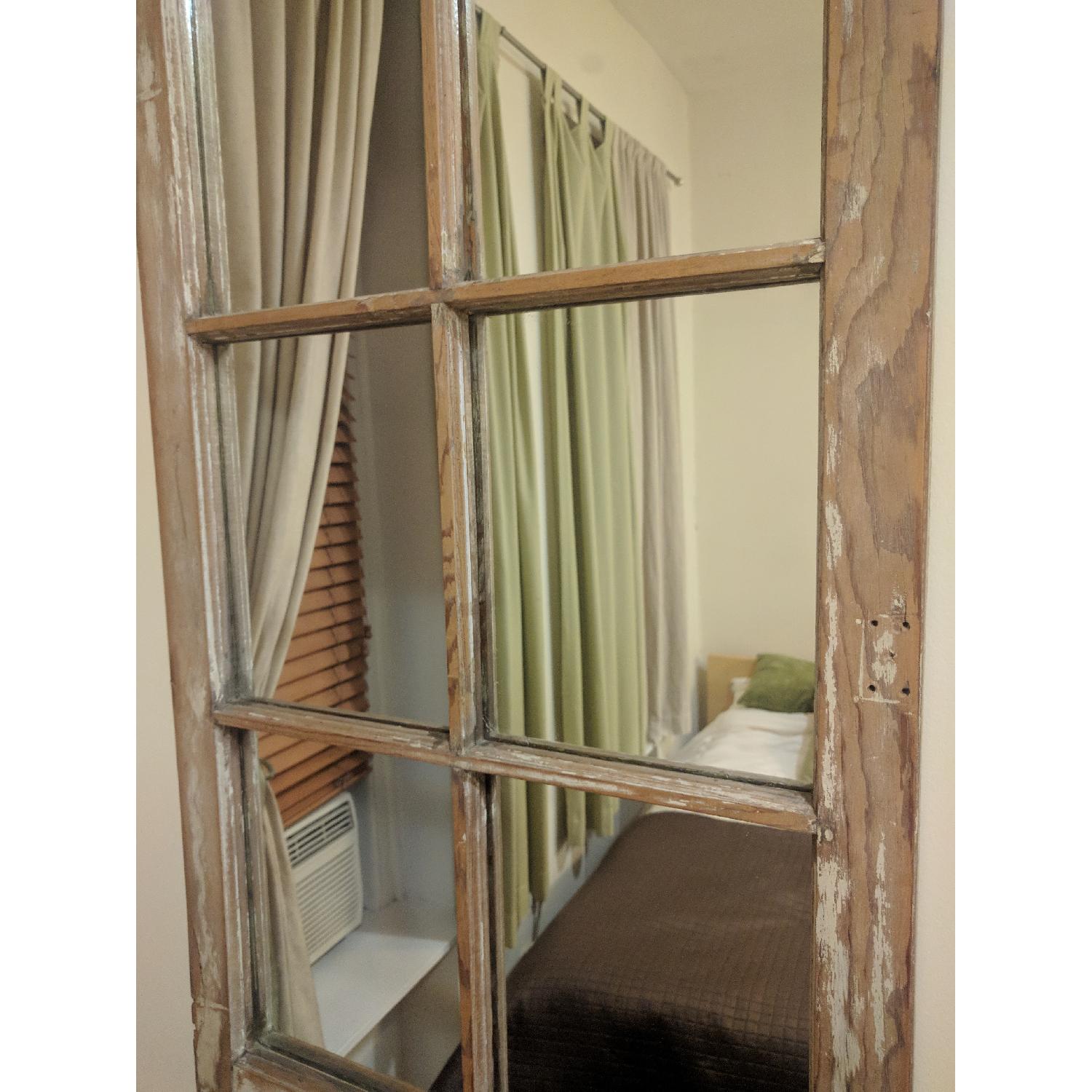 Original Craftsmanship Antique Window Pane Mirror - image-3