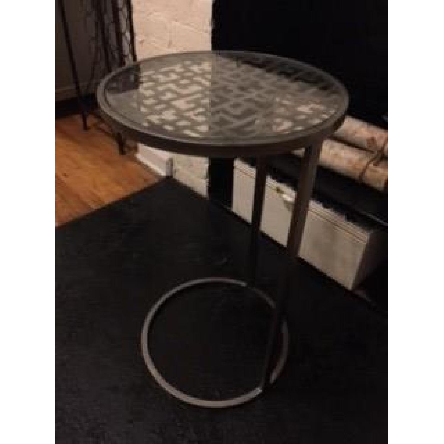 West Elm Glass & Iron Side Table - image-0