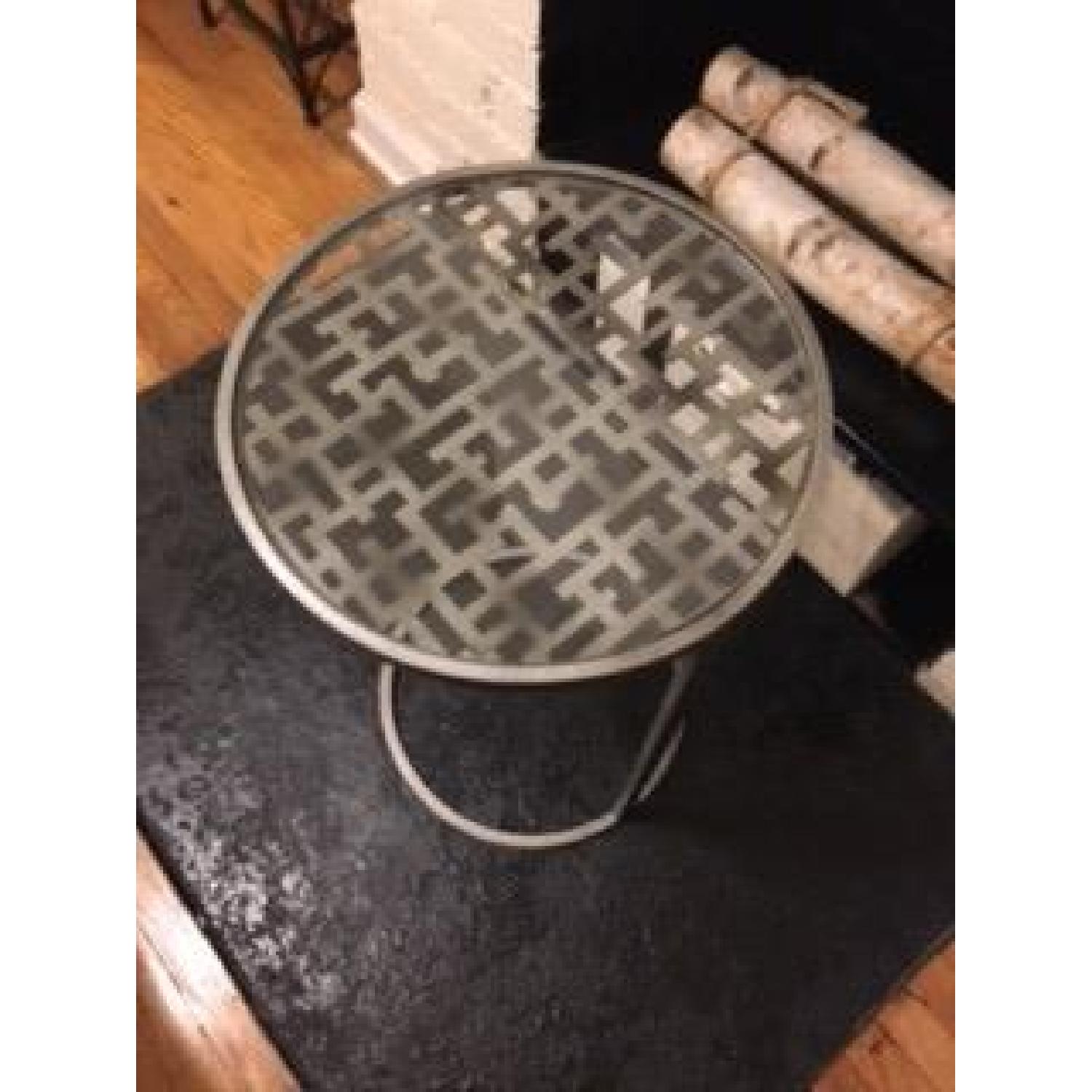 West Elm Glass & Iron Side Table - image-2