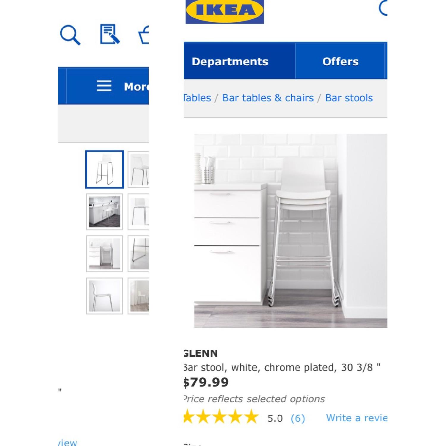 Ikea Glenn Modern Stackable White Stool - image-1