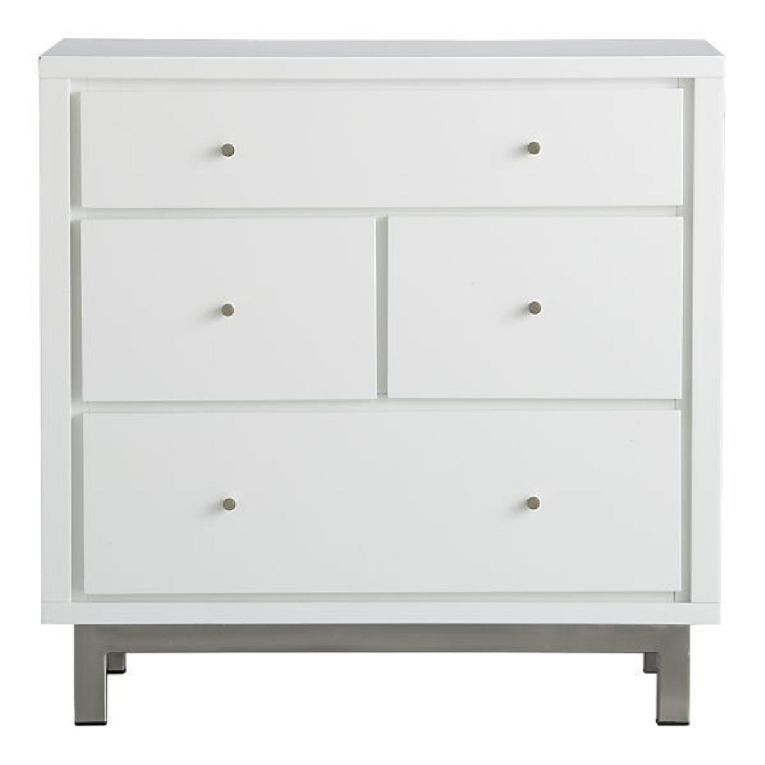 Crate & Barrel Cubix White Lacquer Dressers - AptDeco Crate & Barrel Cubix White Lacquer Dressers - AptDeco