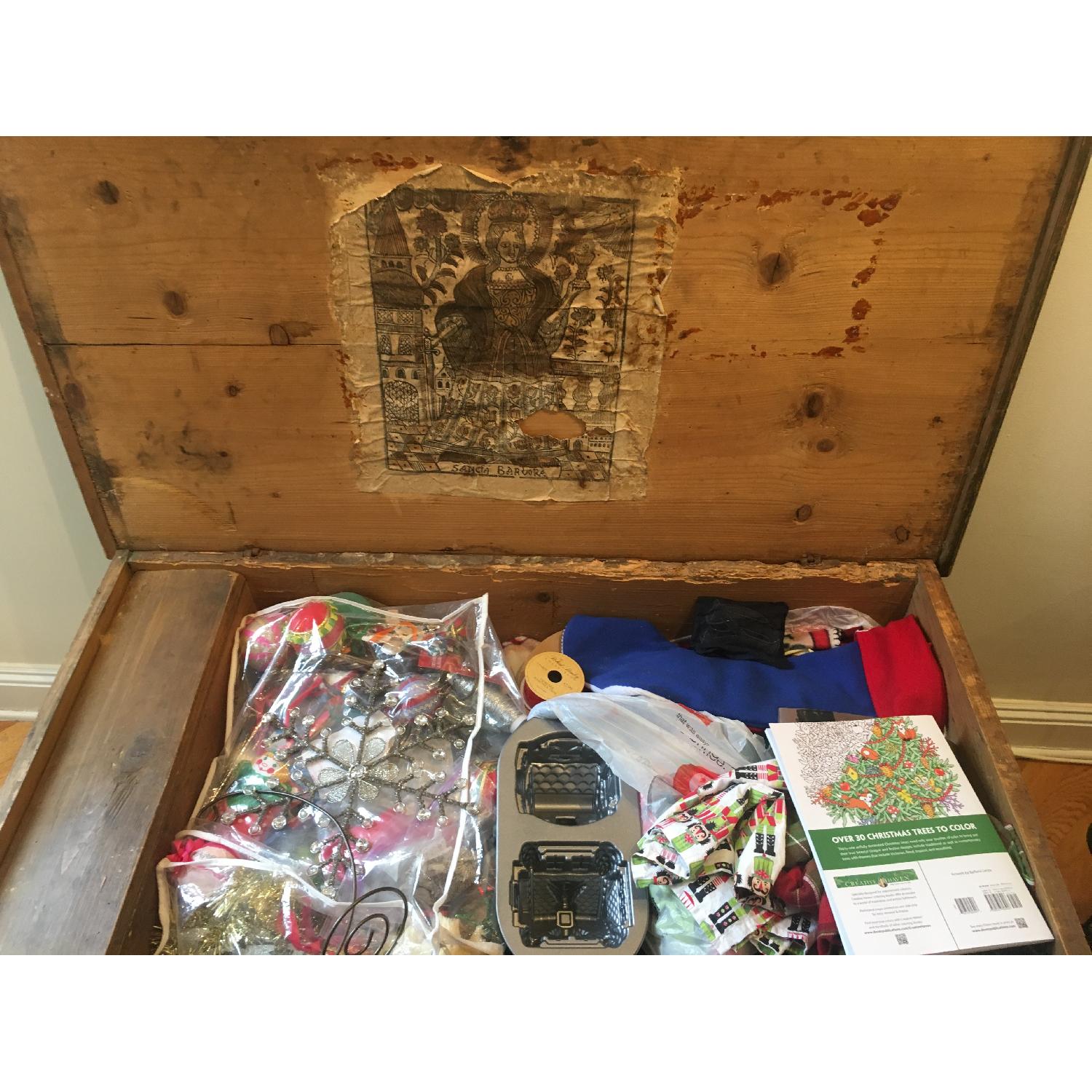 Antique Wood Chest/Trunk - image-7