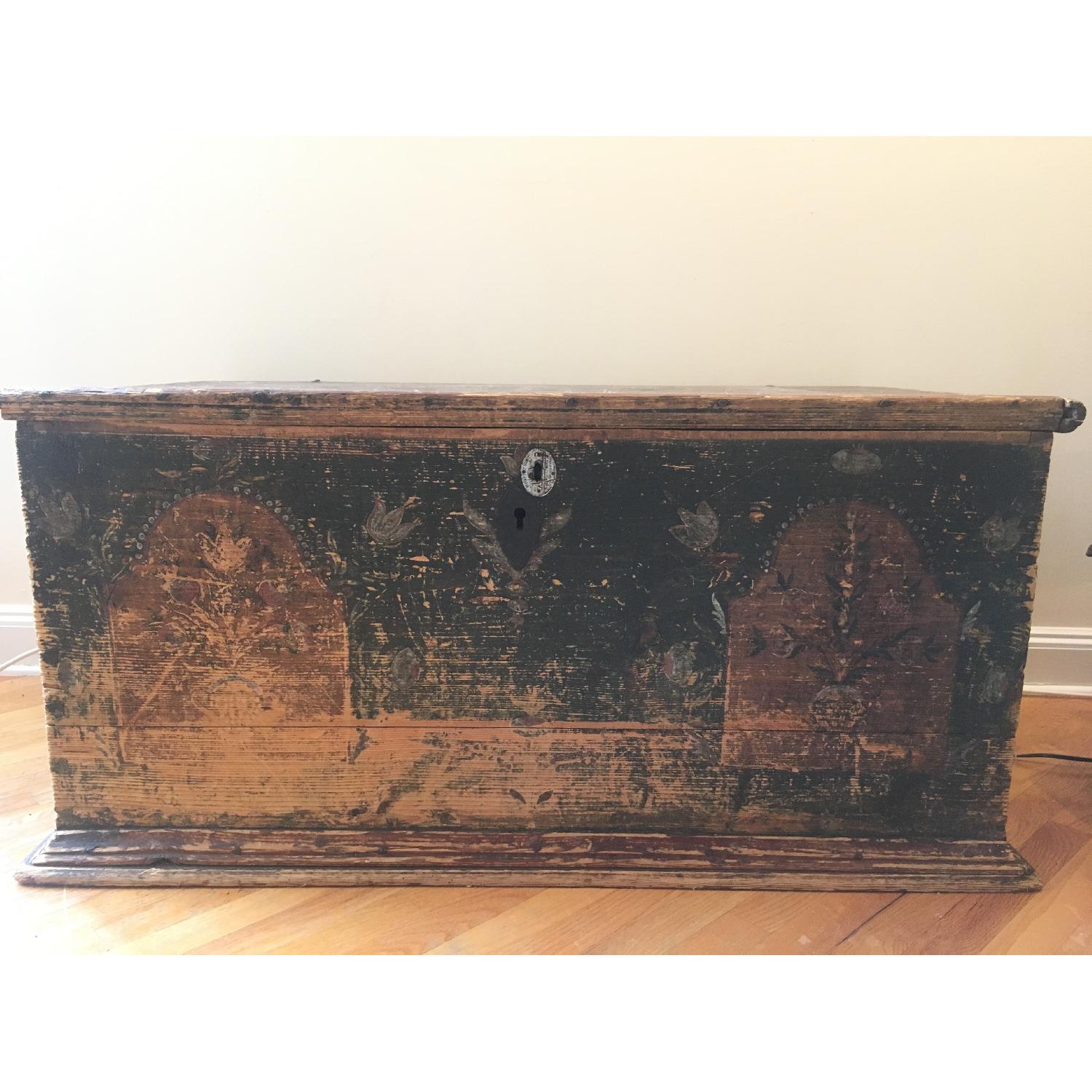 Antique Wood Chest/Trunk - image-9