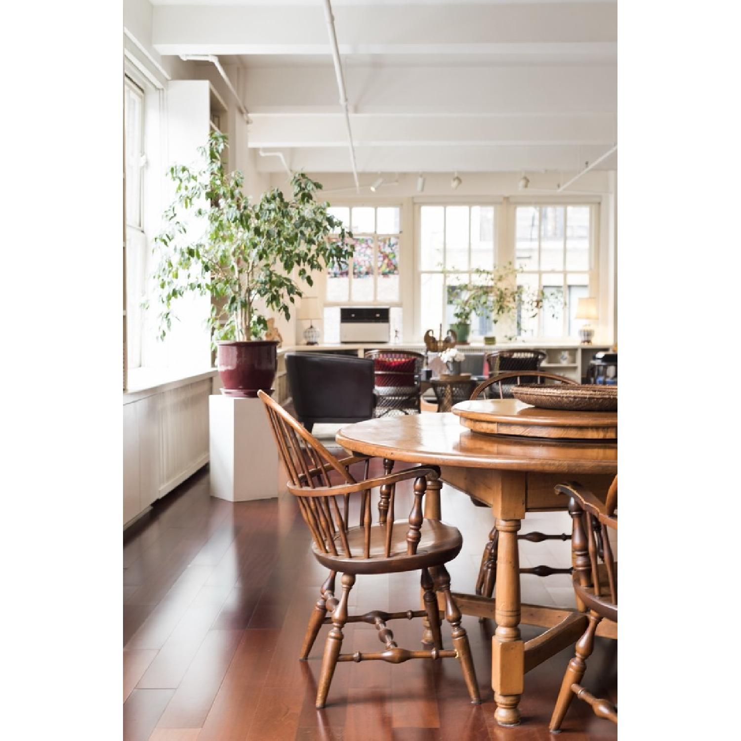 Vintage Dining Table w/ Built-in Lazy Susan - image-2