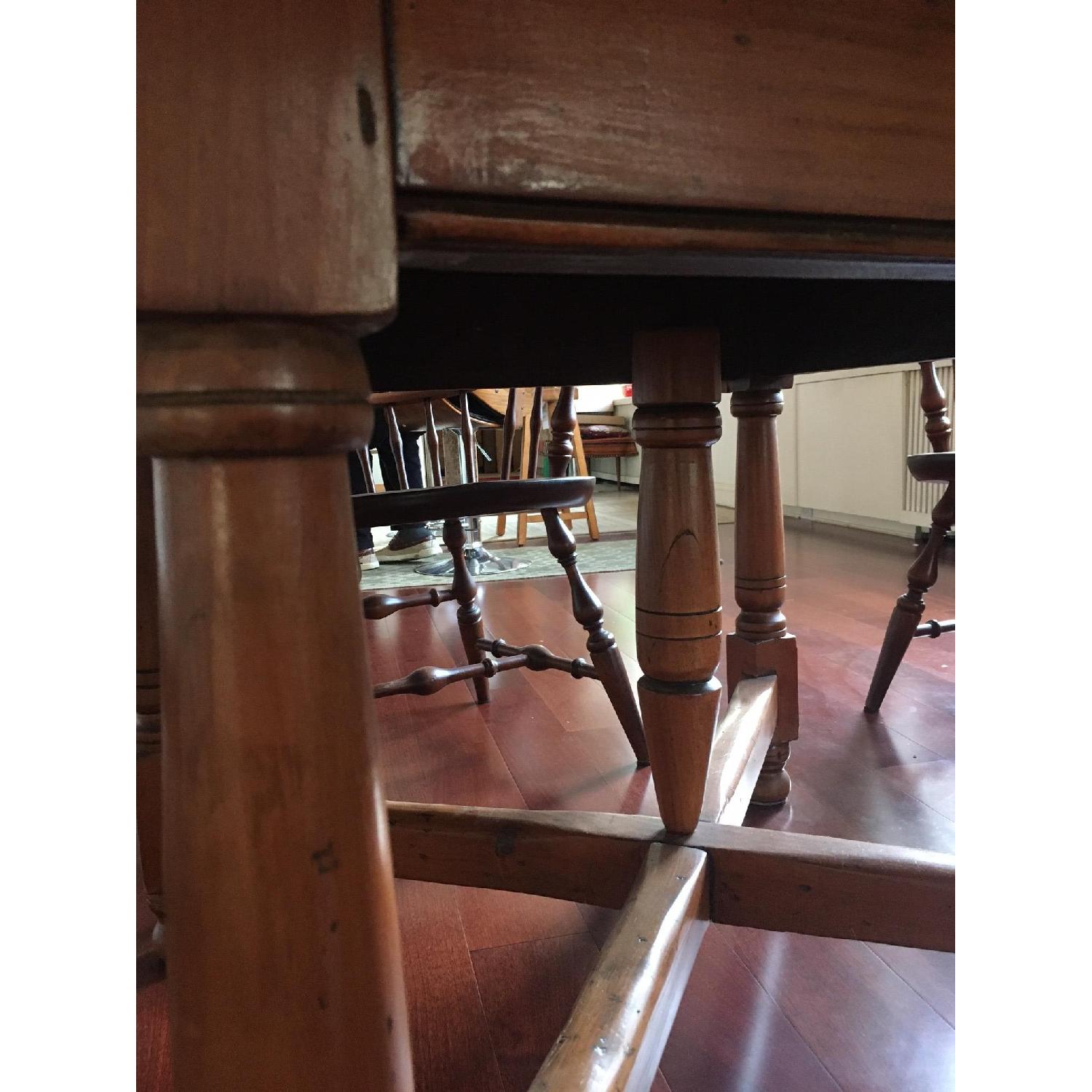 Vintage Dining Table w/ Built-in Lazy Susan - image-4