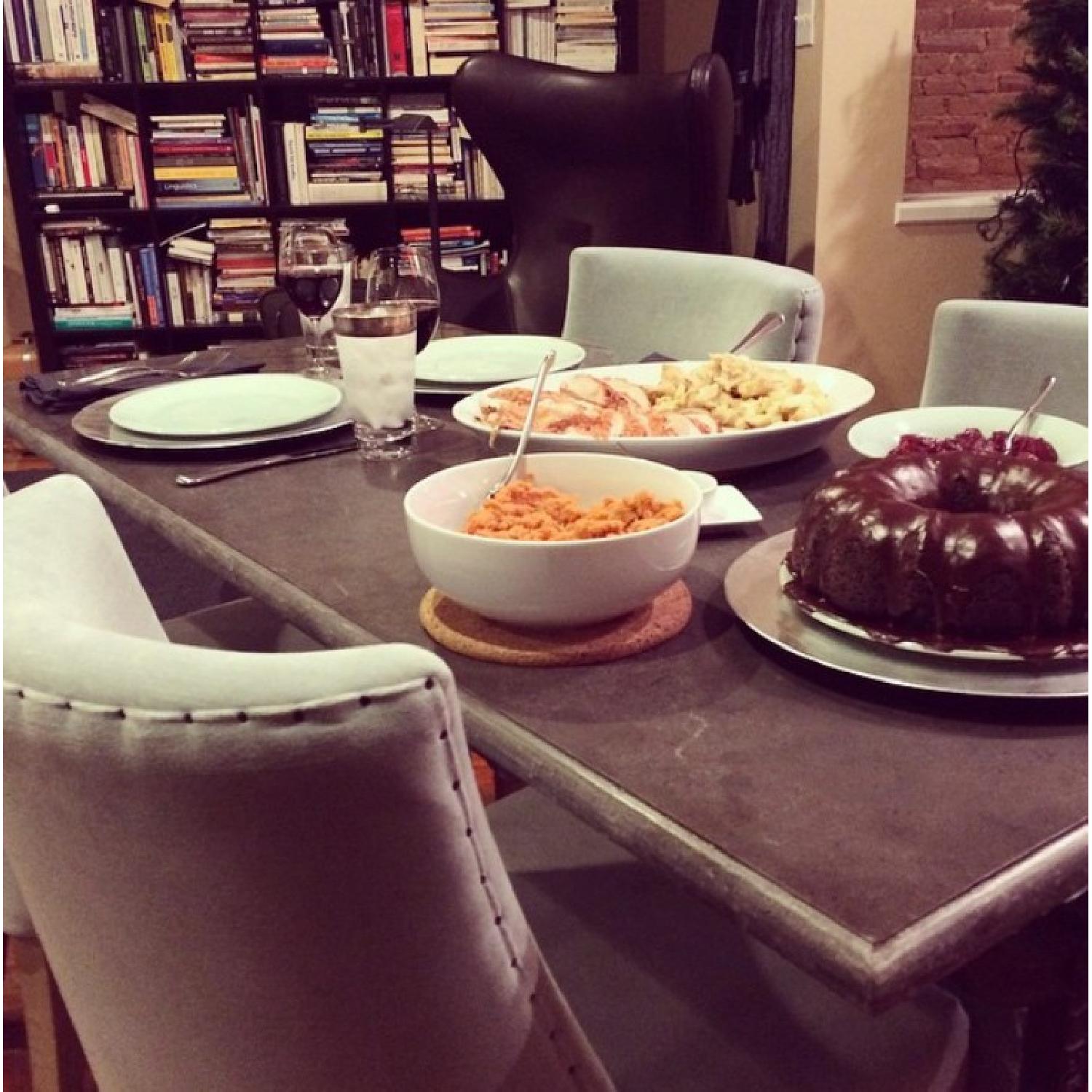 Restoration Hardware Bluestone & Cast Iron Dining Table - image-1