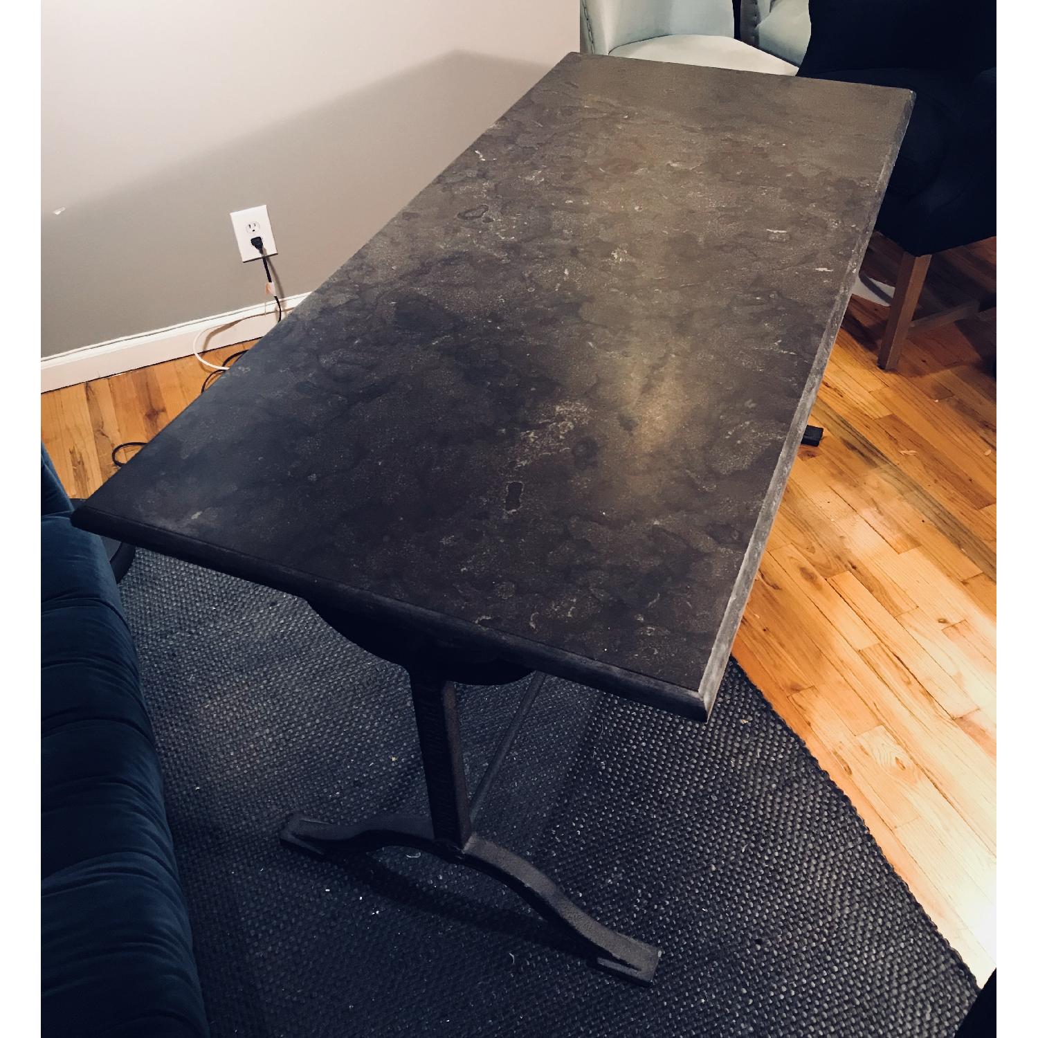 Restoration Hardware Bluestone & Cast Iron Dining Table - image-2