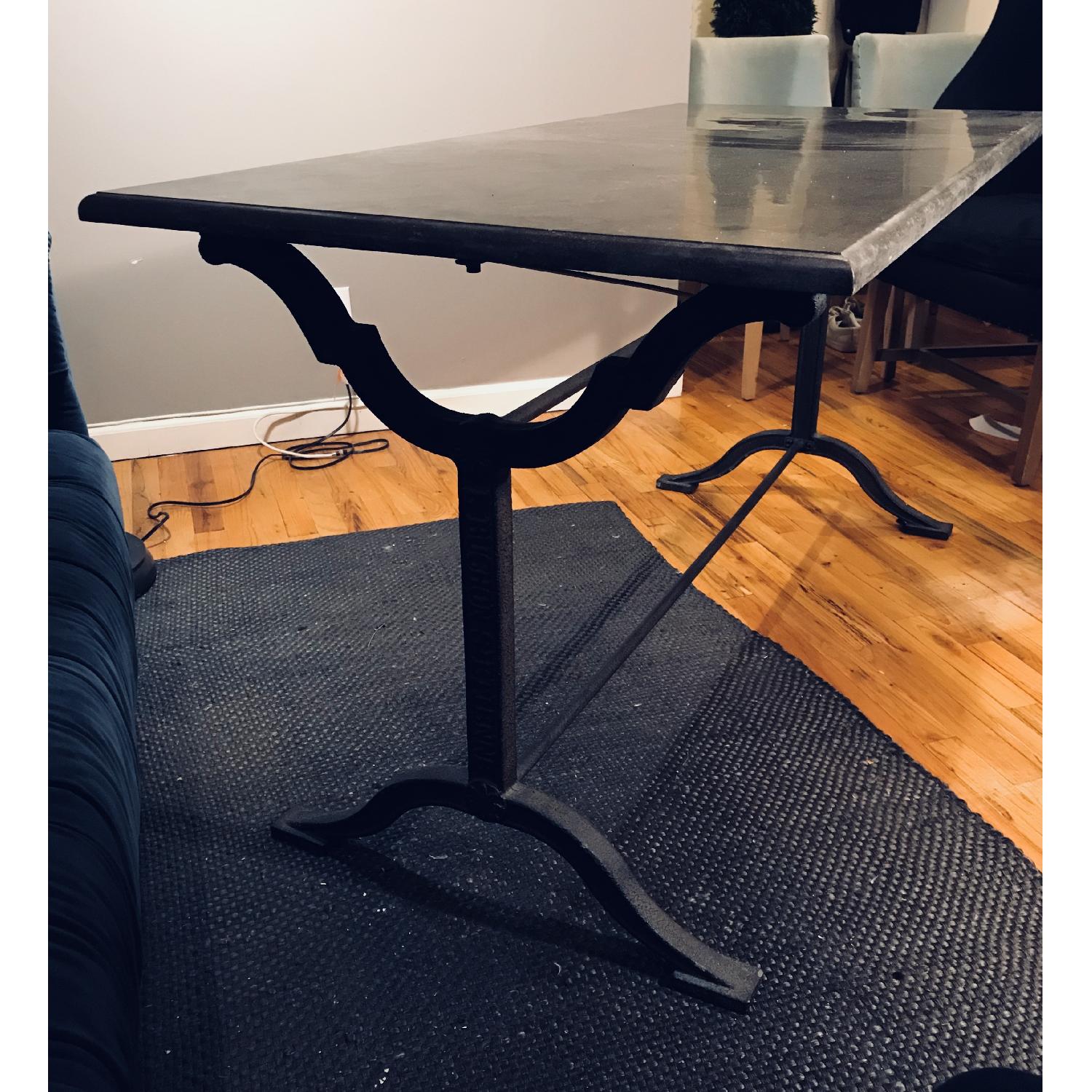 Restoration Hardware Bluestone & Cast Iron Dining Table - image-3