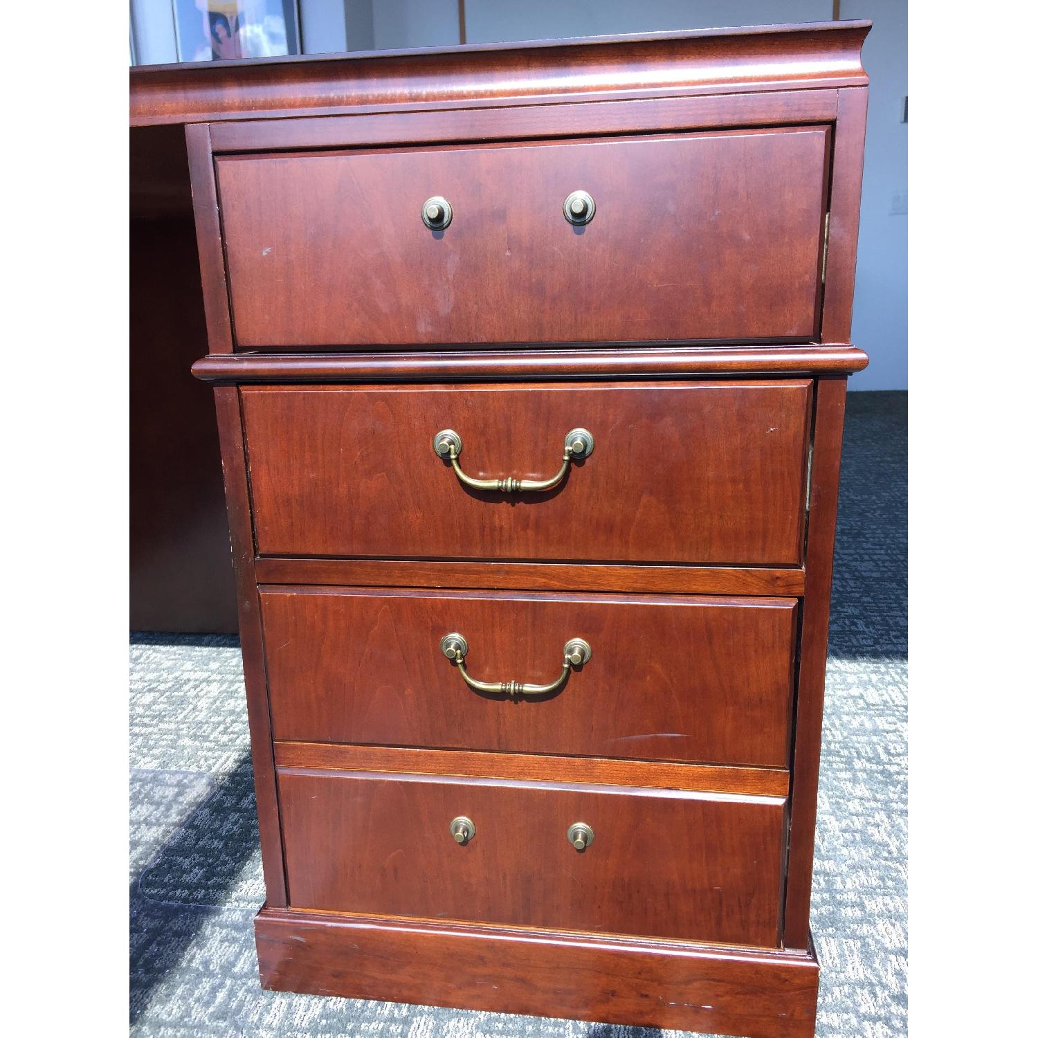 Wood L Shaped Executive Desk - image-5