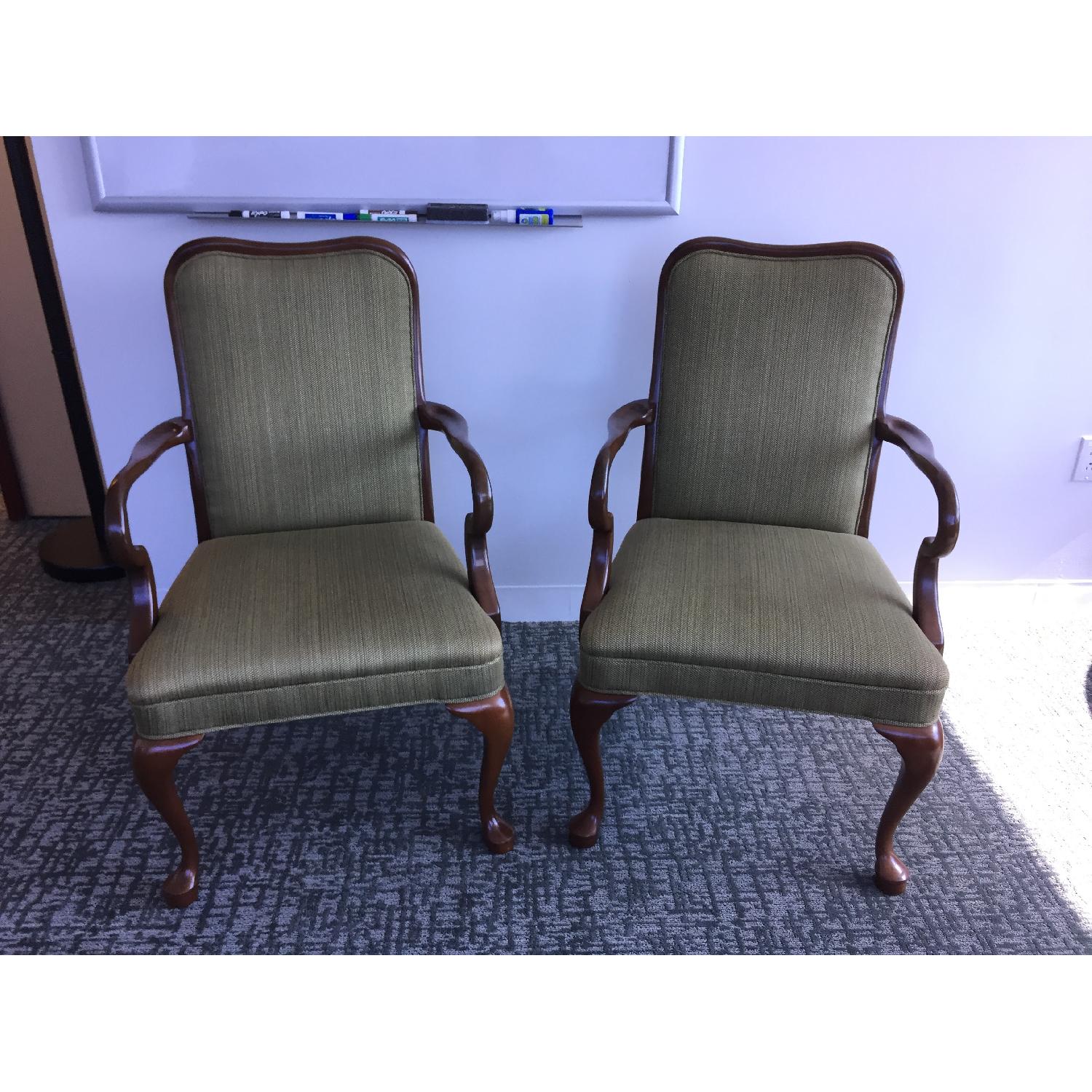 Ethan Allen Green Accent Chair - image-2