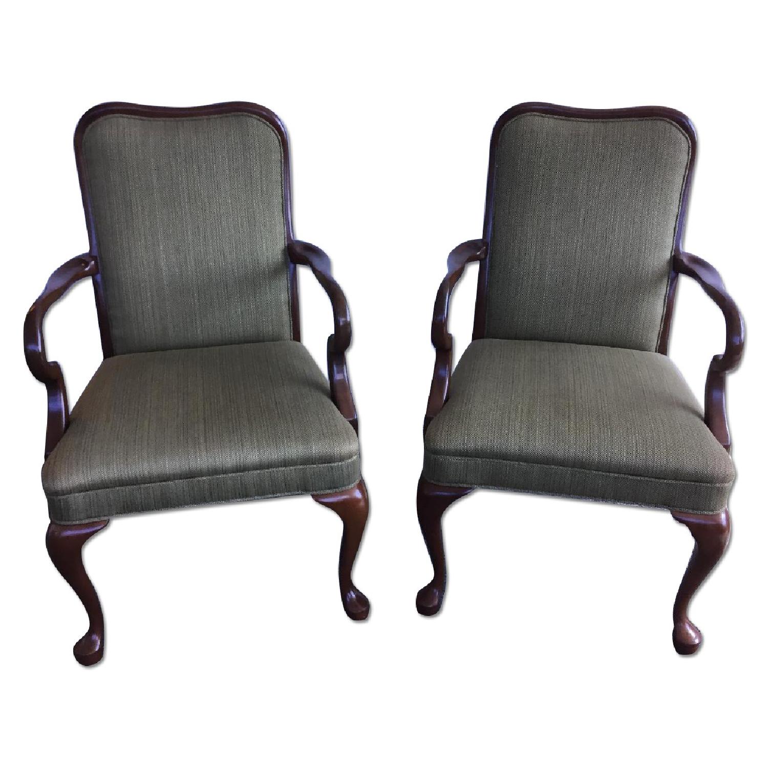 Ethan Allen Green Accent Chair AptDeco