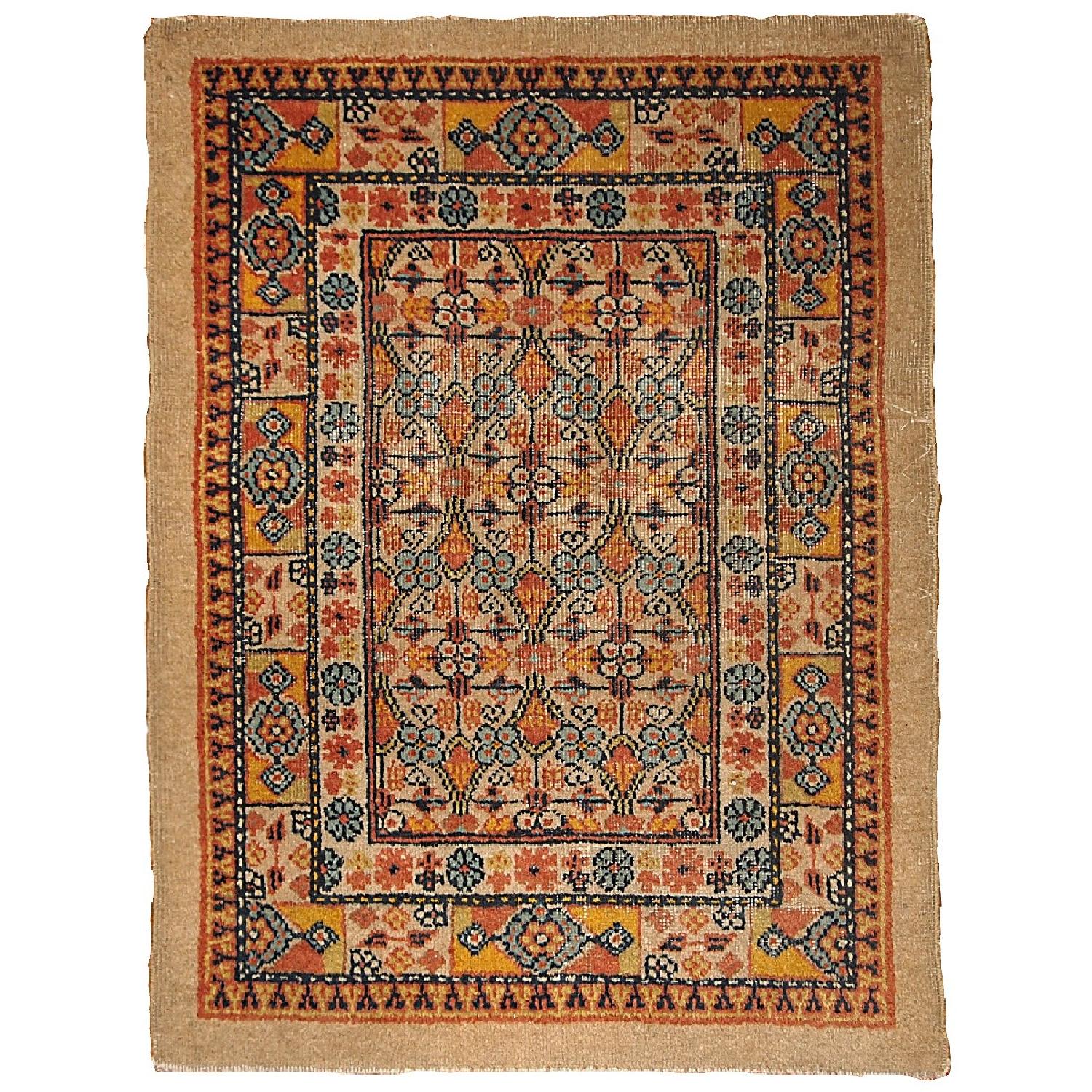 Antique 1900s Persian Camel Hair Rug - image-0