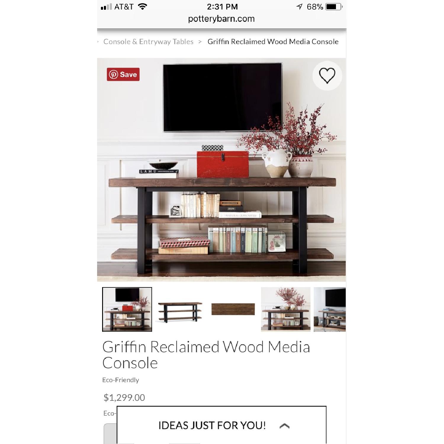 Pottery Barn Griffin Reclaimed Wood Media Console AptDeco