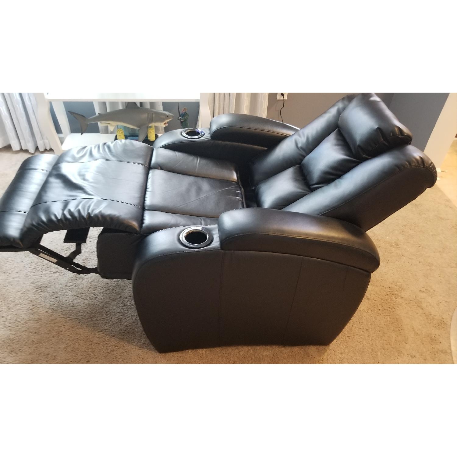 Black Leather Power Recliner - image-2