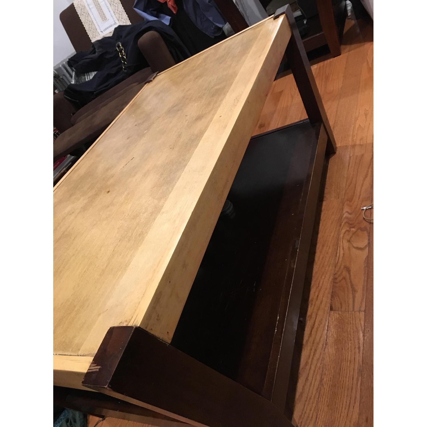 Crate & Barrel Wood Coffee Table + Side Table - image-2