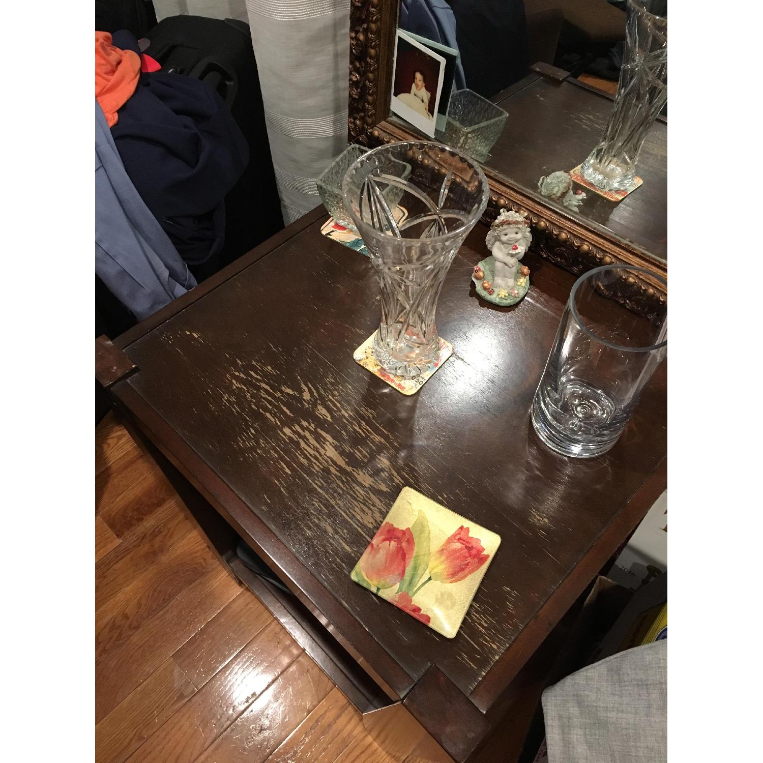 Crate & Barrel Wood Coffee Table + Side Table - image-4