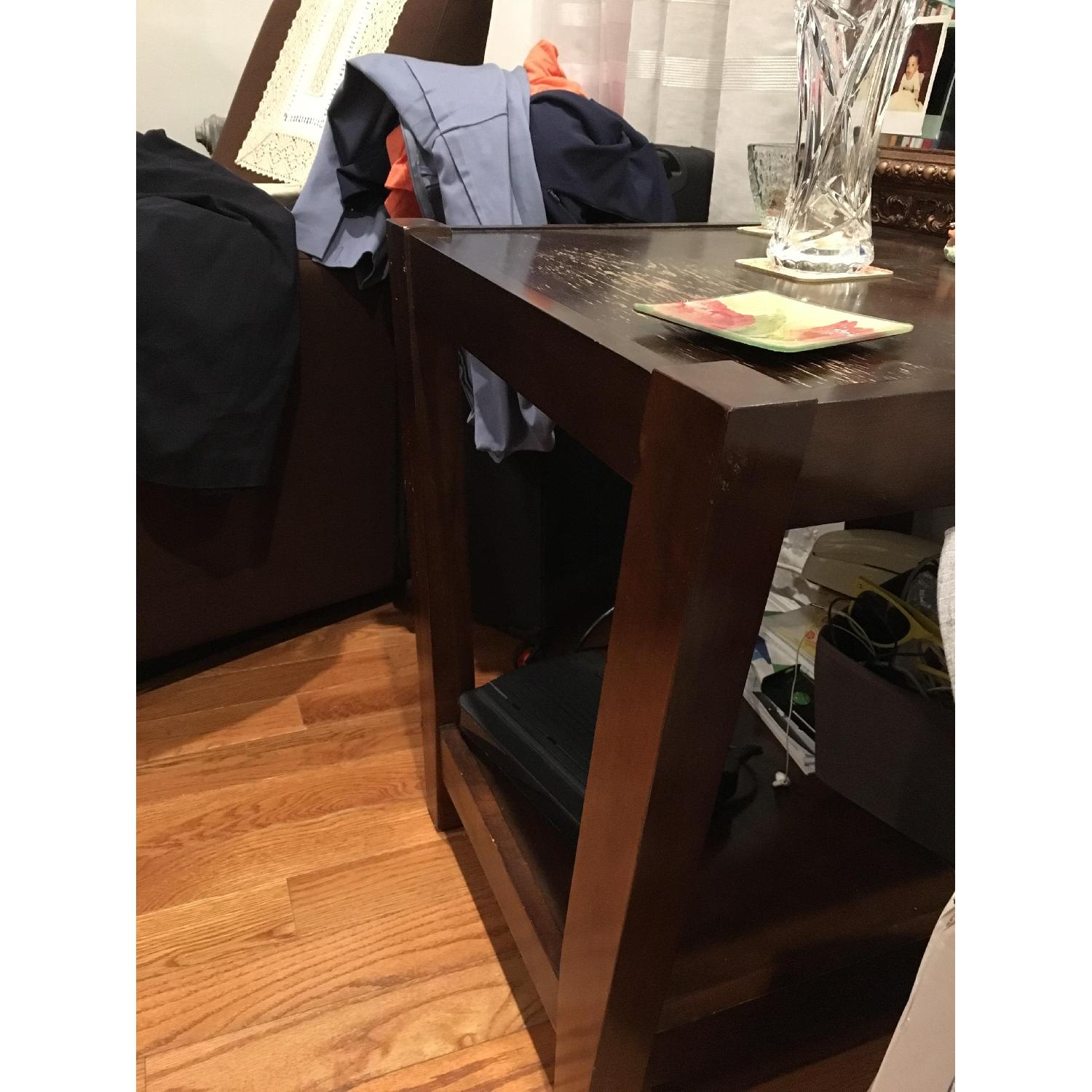 Crate & Barrel Wood Coffee Table + Side Table - image-6