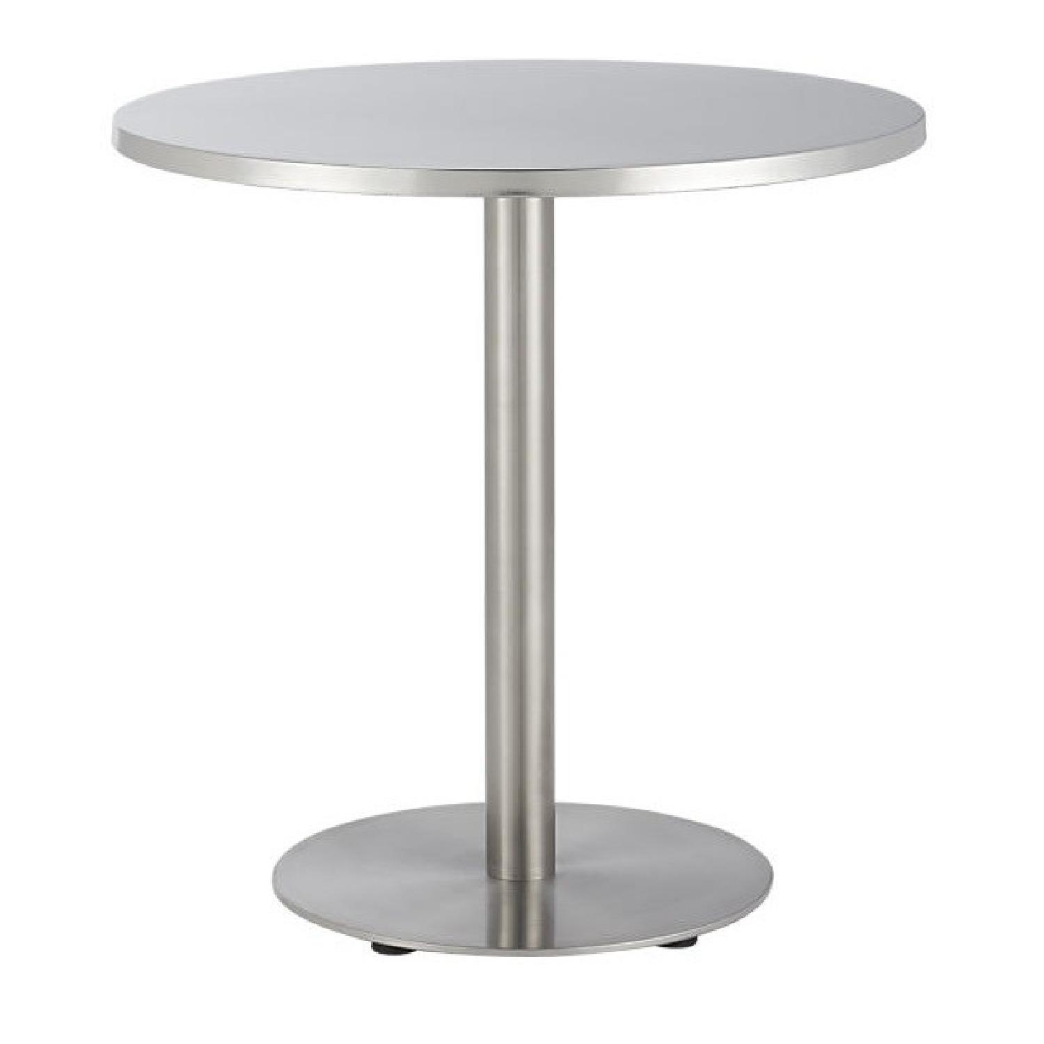 CB2 Watermark Stainless Steel Bistro Table - image-0