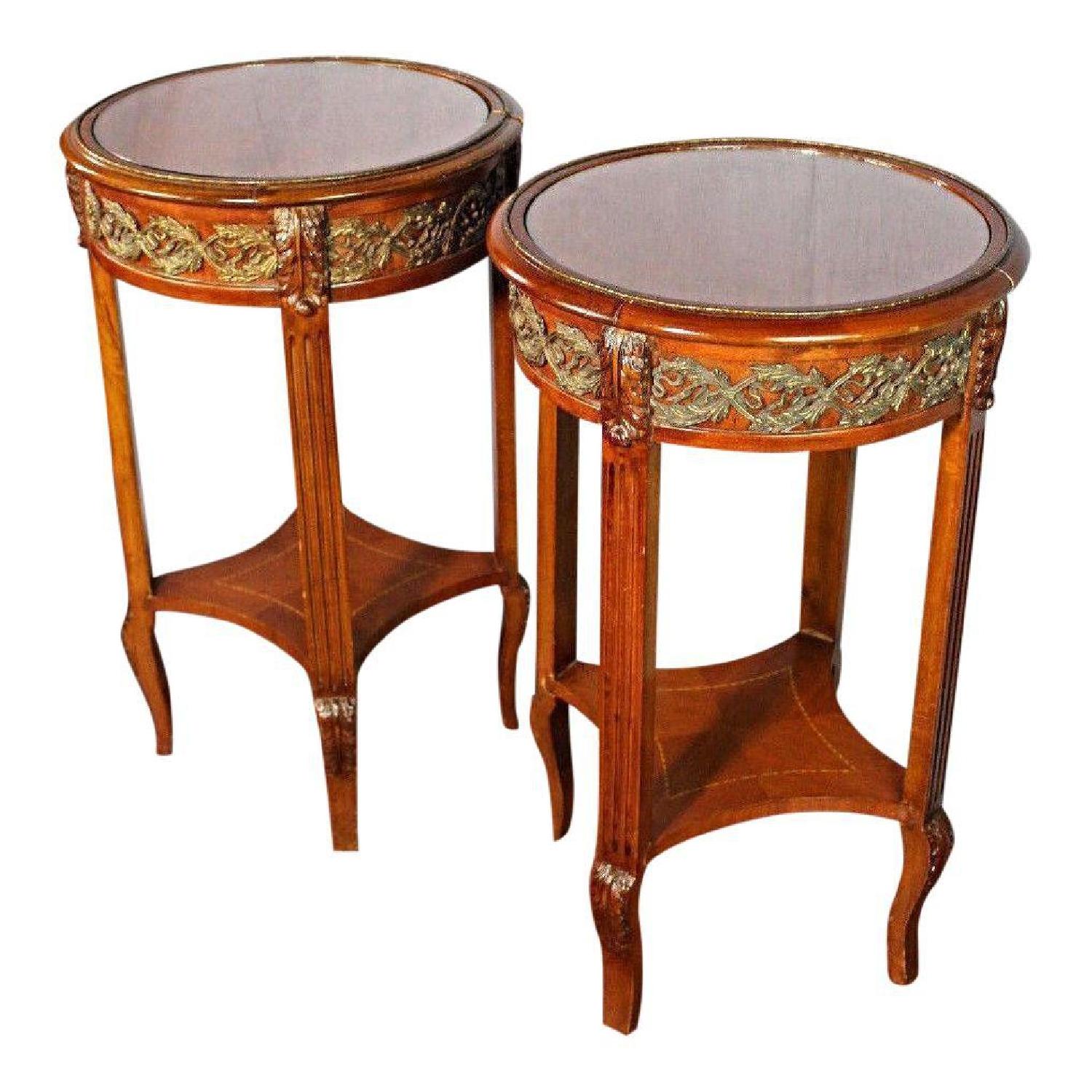 Bronze Mounted Inlaid End Side Tables - image-5