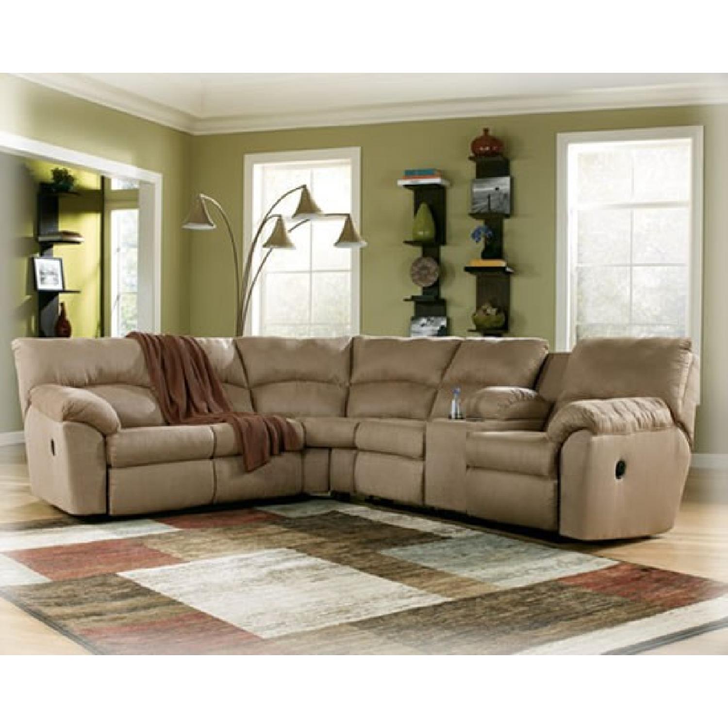 Ashley's Amazon 2 Piece Mocha Sectional Sofa - image-1