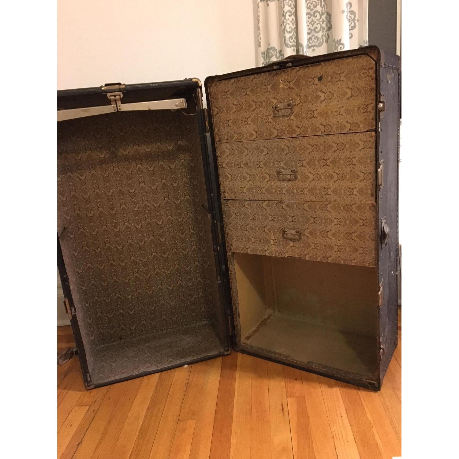 Vintage Hartmann Steel Grey Steamer Trunk - image-1