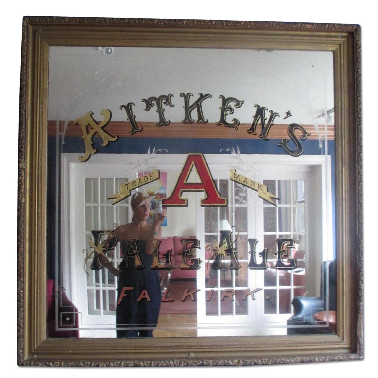 Antique Aitken's Pale Ale Falkirk Pub Mirror AptDeco