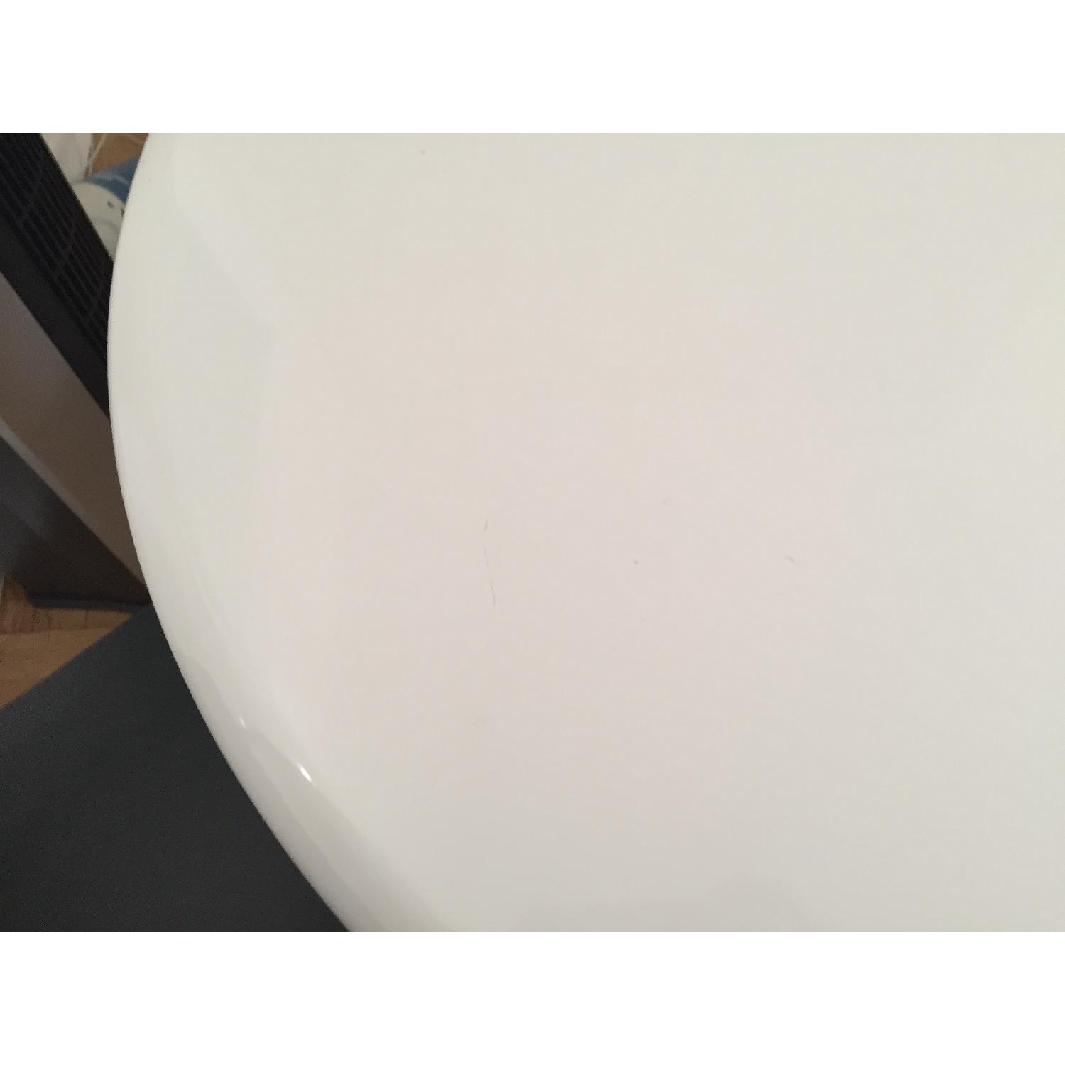 Modern White & Chrome Dining Table - image-4