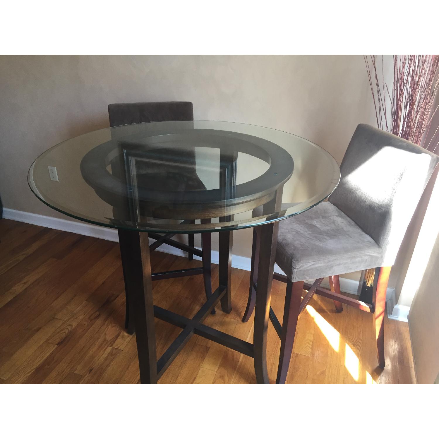 Crate & Barrel Round High Dining Table AptDeco