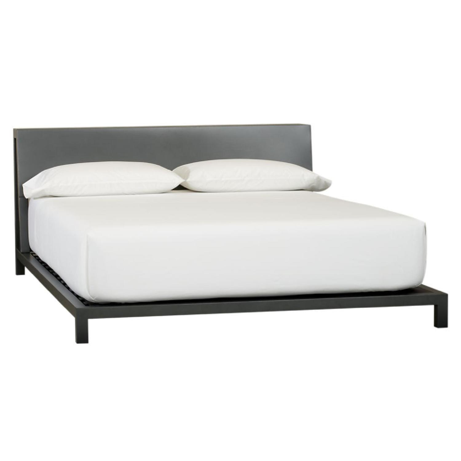 CB2 Queen Size Alpine Gunmetal Steel Bed AptDeco