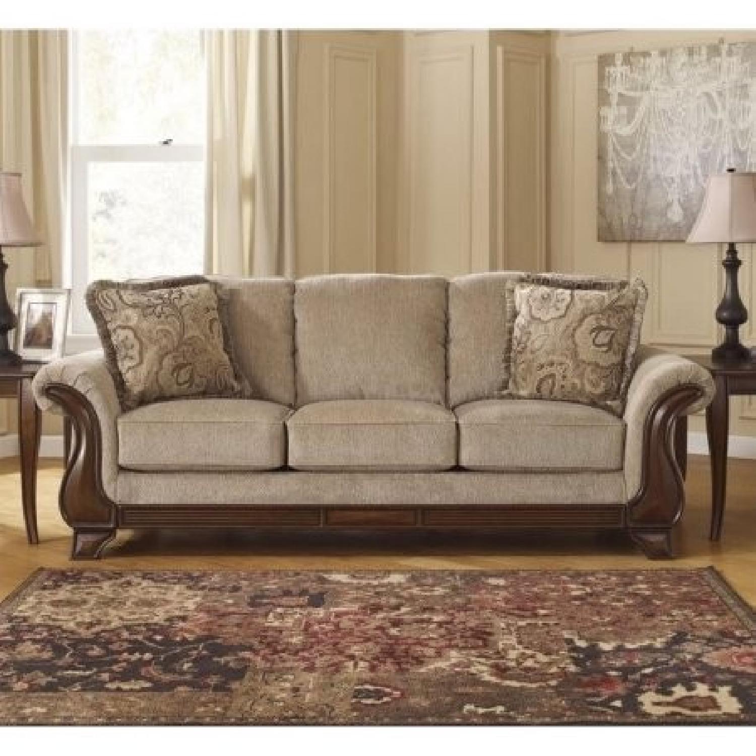Ashley's Lanett Sleeper Sofa in Barley - image-1