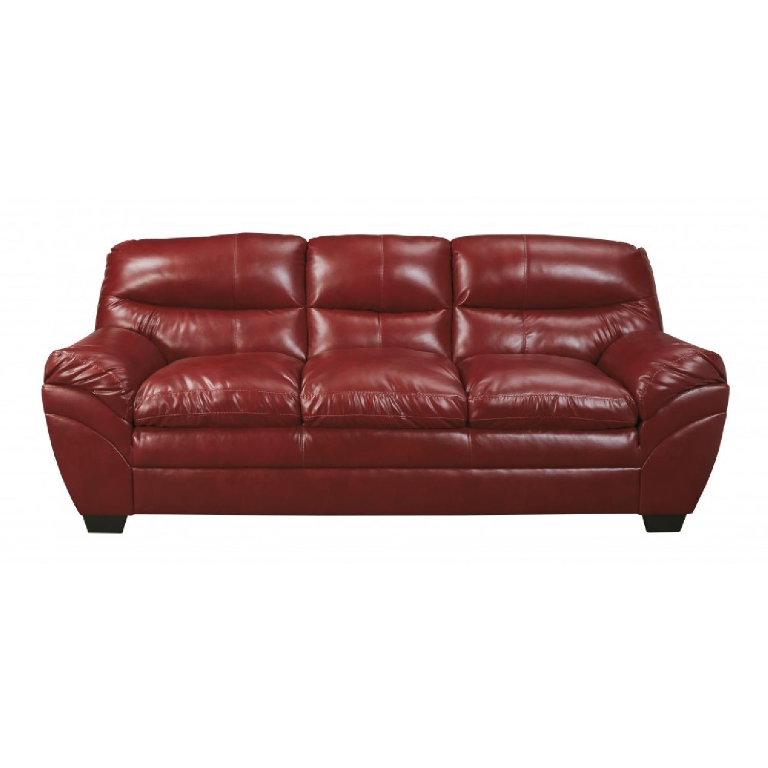 Ashley's Tassler DuraBlend Sleeper Sofa in Crimson - image-0