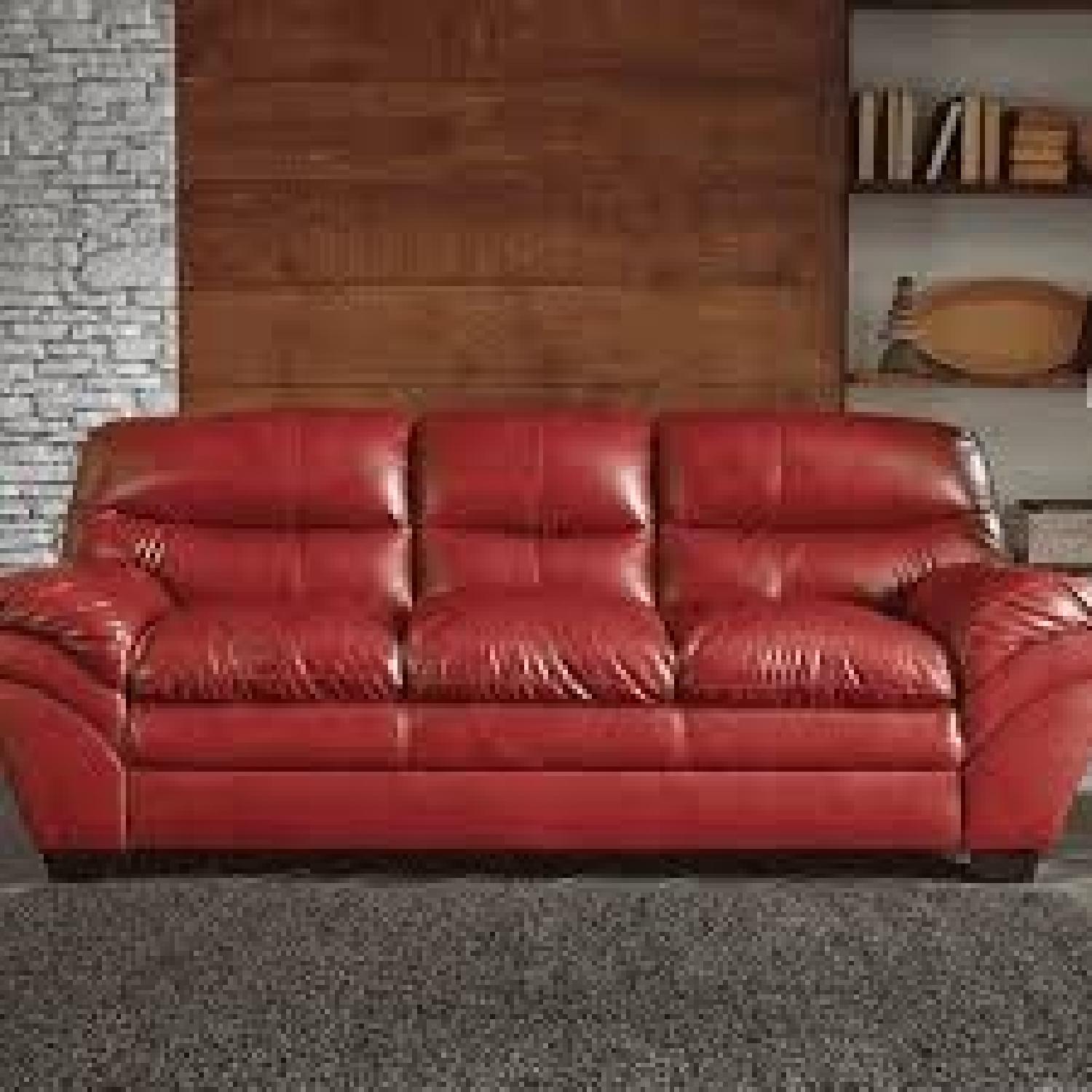 Ashley's Tassler DuraBlend Sleeper Sofa in Crimson - image-3