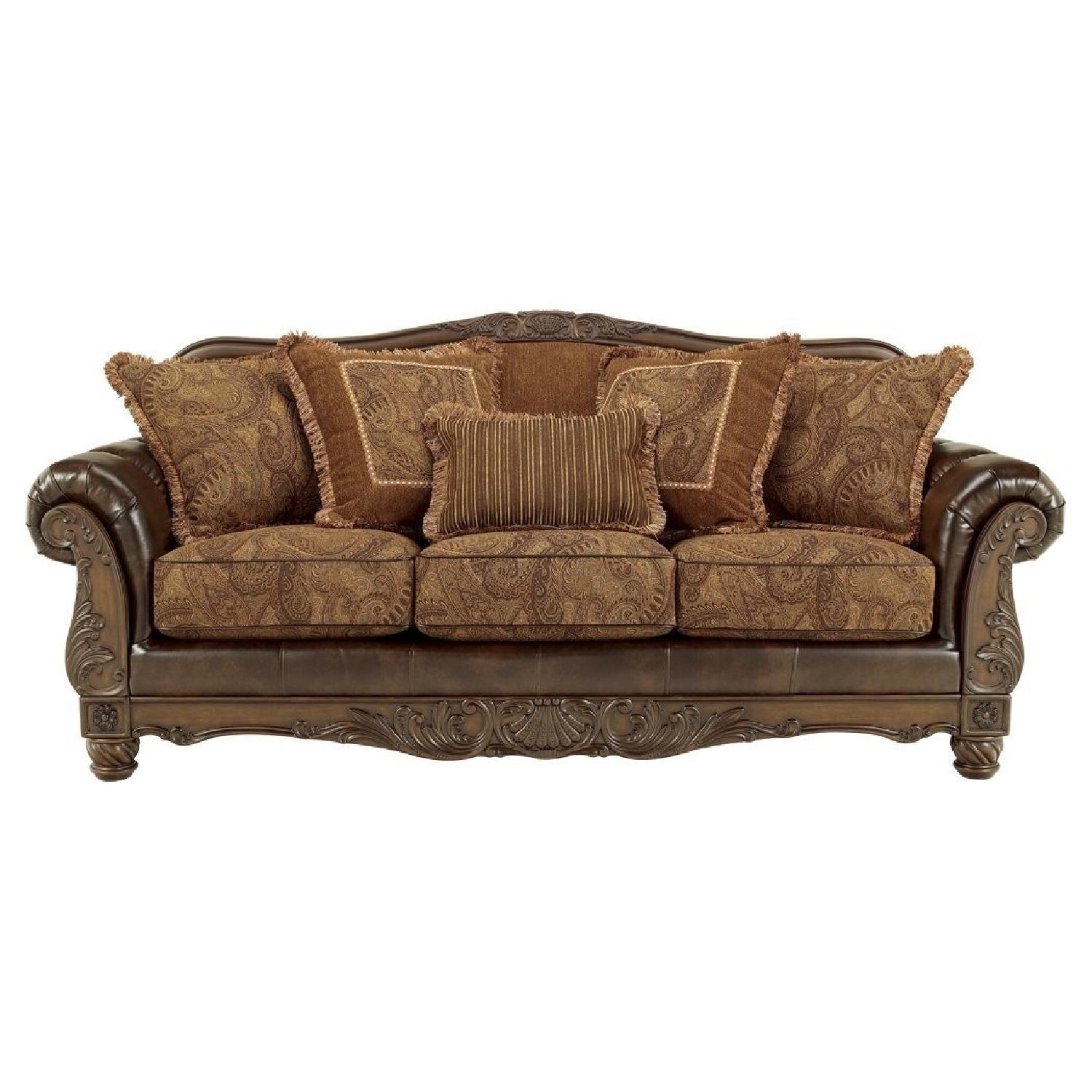 Ashley's Fresco DuraBlend Sleeper Sofa in Antique - image-0