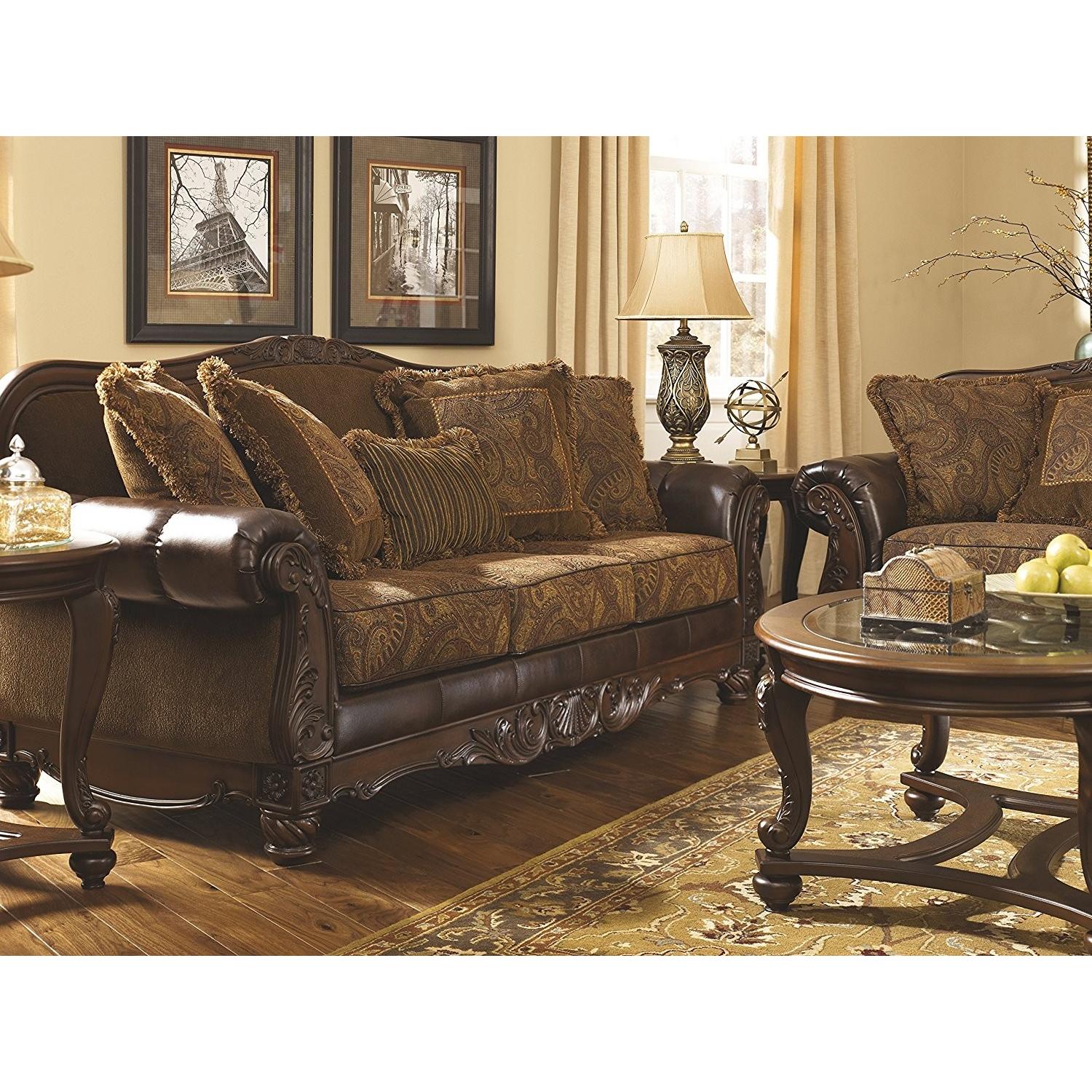 Ashley's Fresco DuraBlend Sleeper Sofa in Antique - image-2