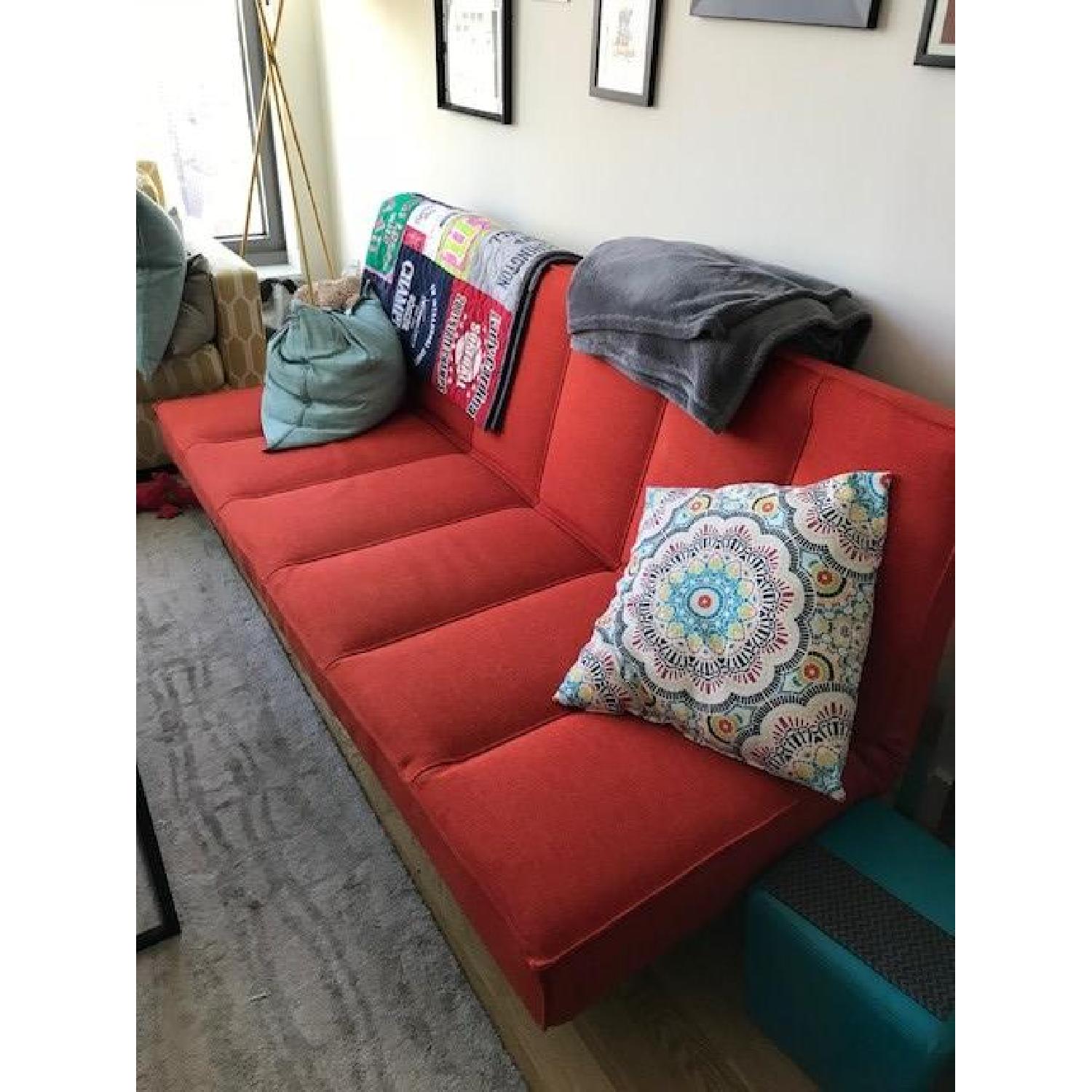 CB2 Flex Orange Sleeper Sofa - image-1