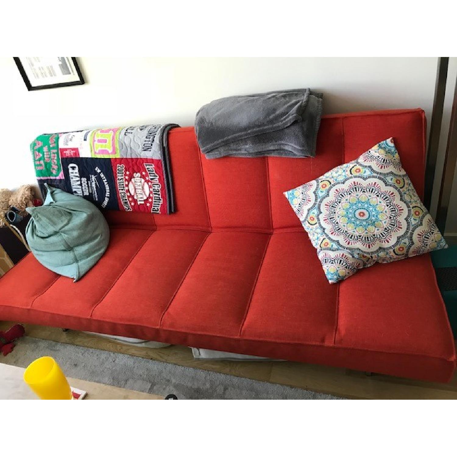 CB2 Flex Orange Sleeper Sofa - image-2