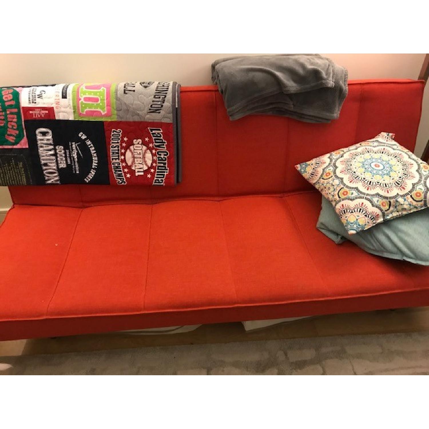 CB2 Flex Orange Sleeper Sofa - image-3