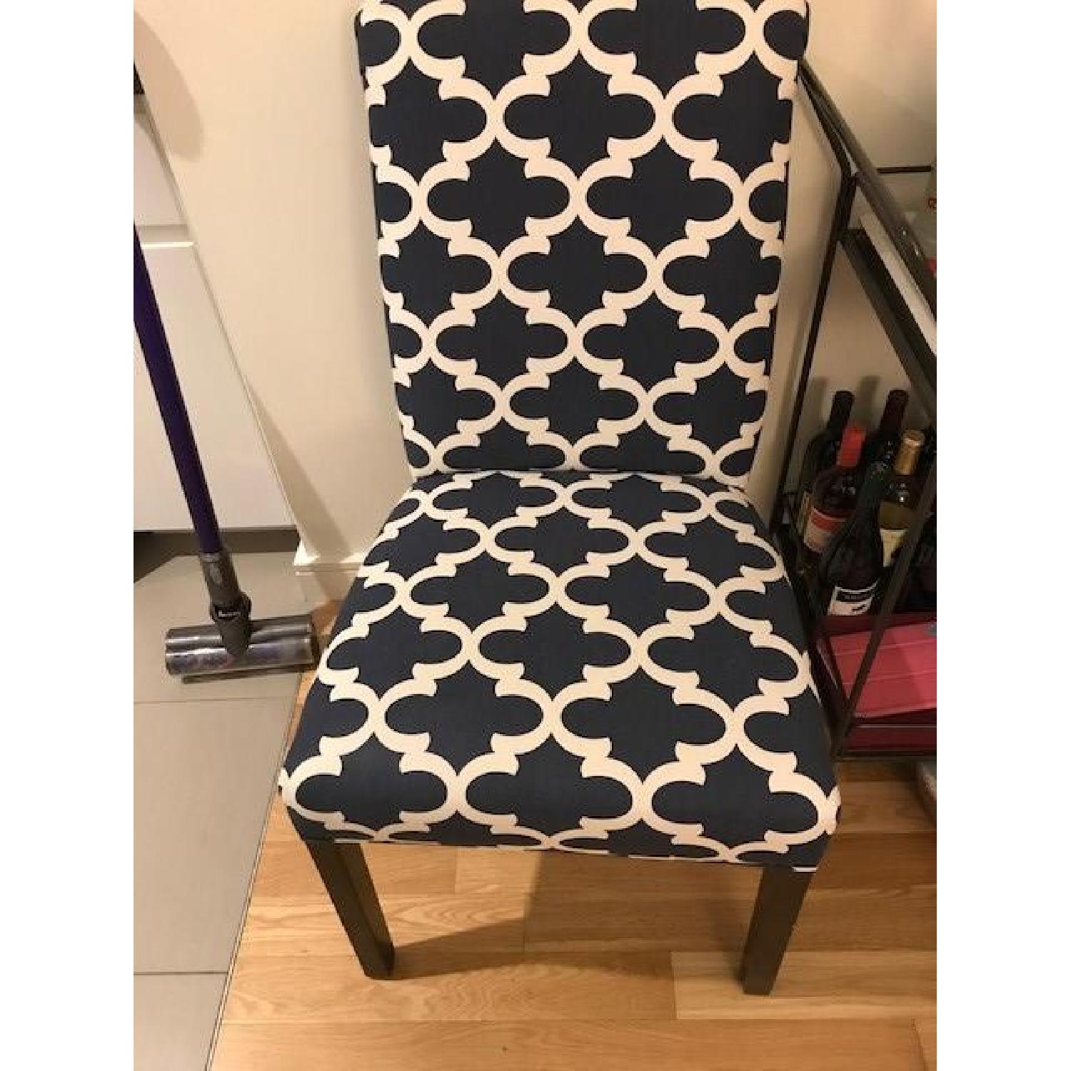 HomeGoods Blue Patterned Dining/Accent Chair - image-1