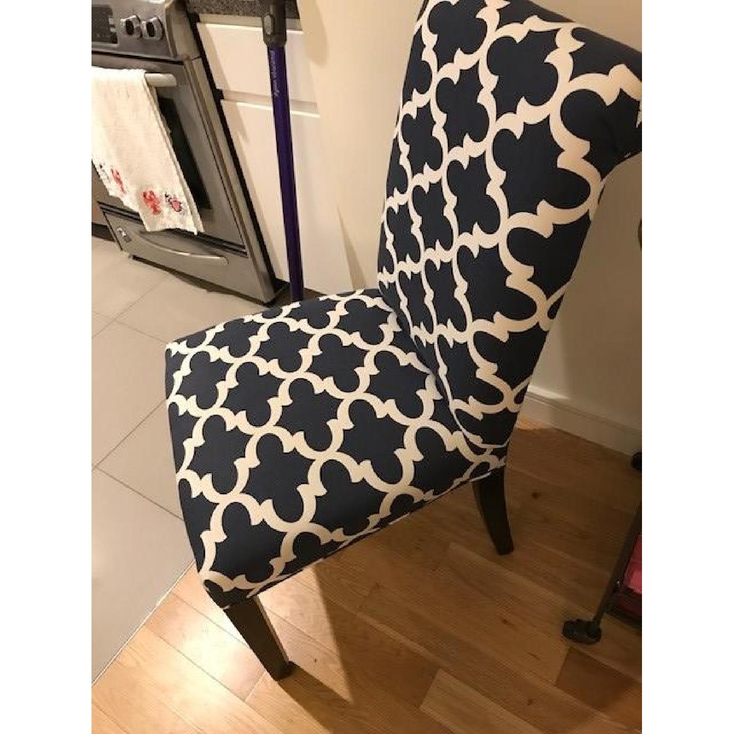 HomeGoods Blue Patterned Dining/Accent Chair - image-2