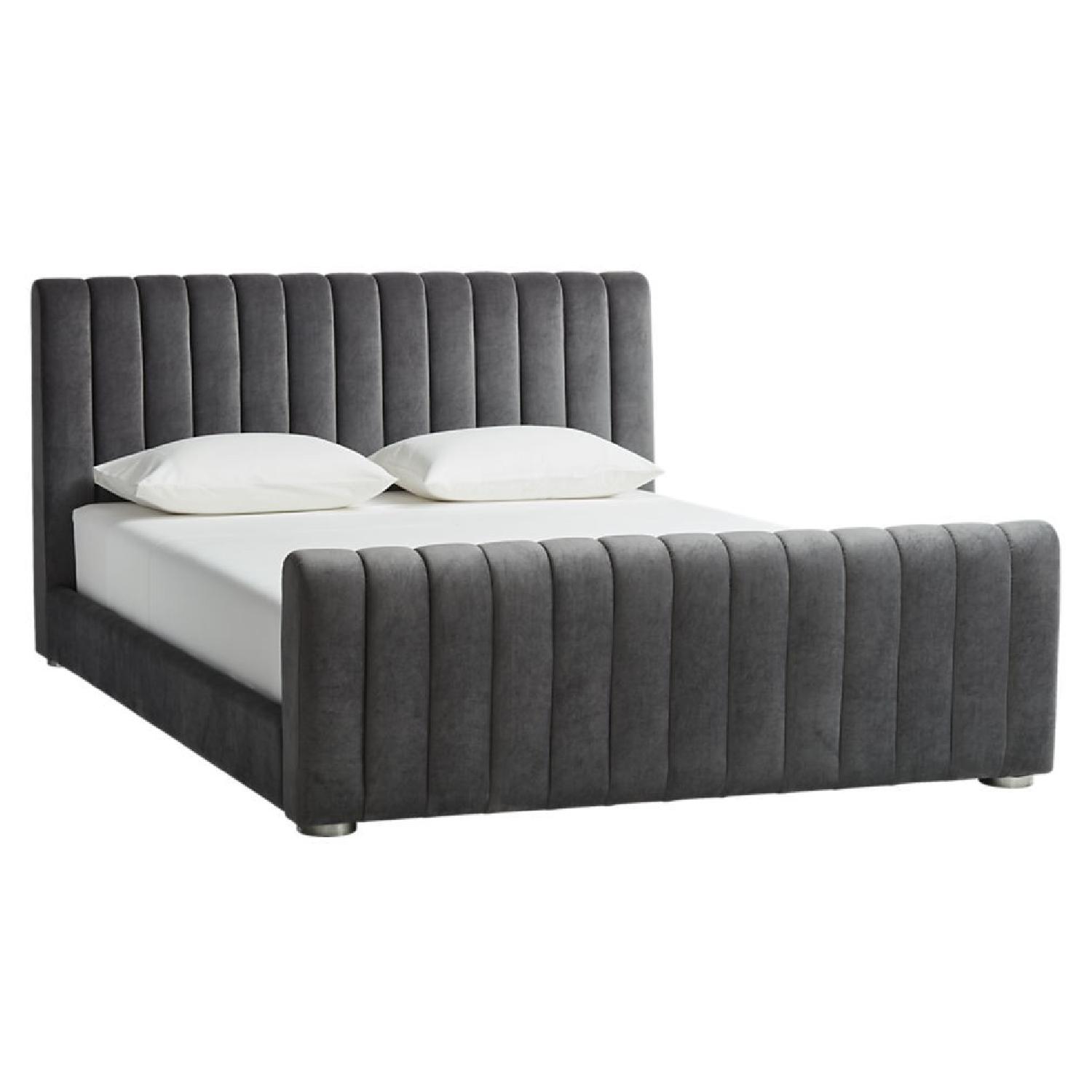 CB2 Reign Velvet Queen Bed Frame AptDeco