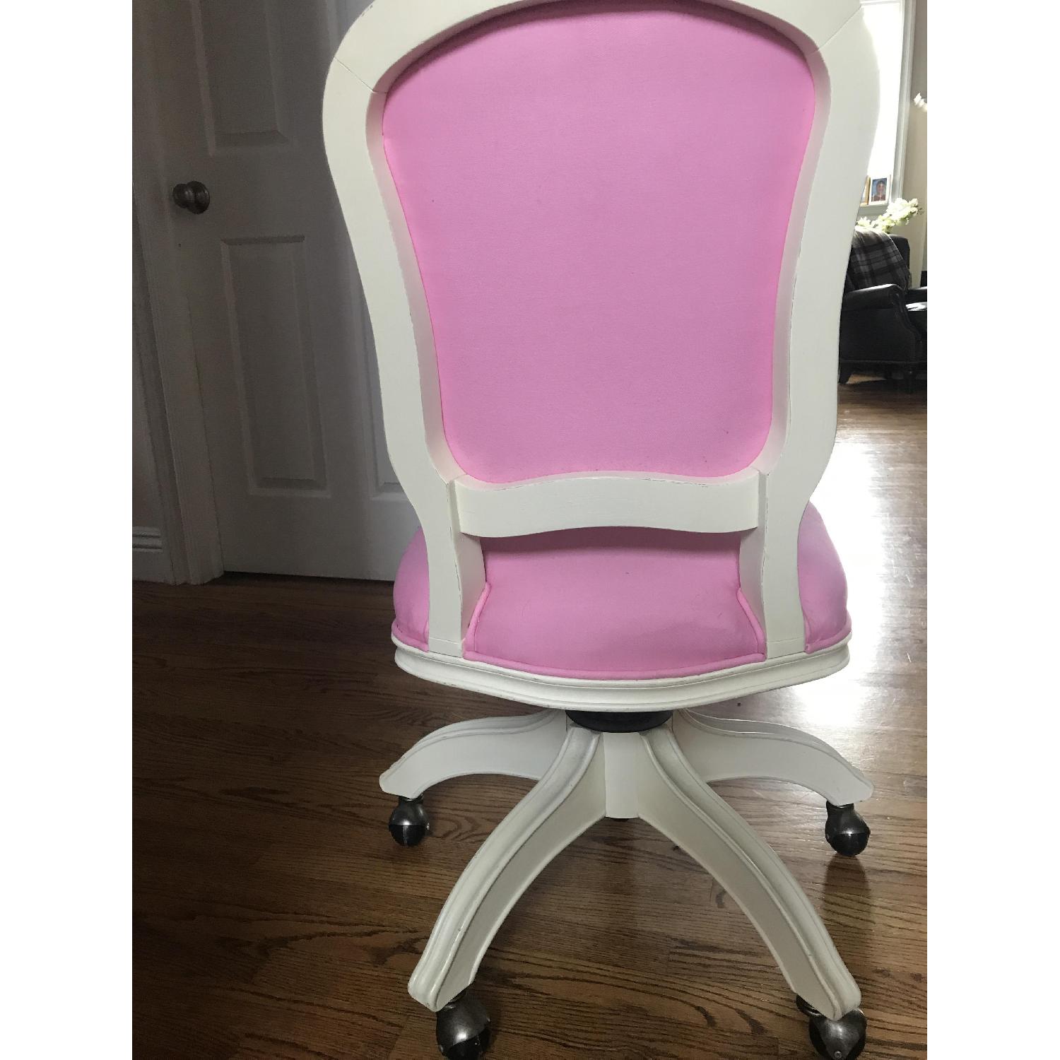 Pottery Barn Kids Desk Chair in White & Pink - image-4