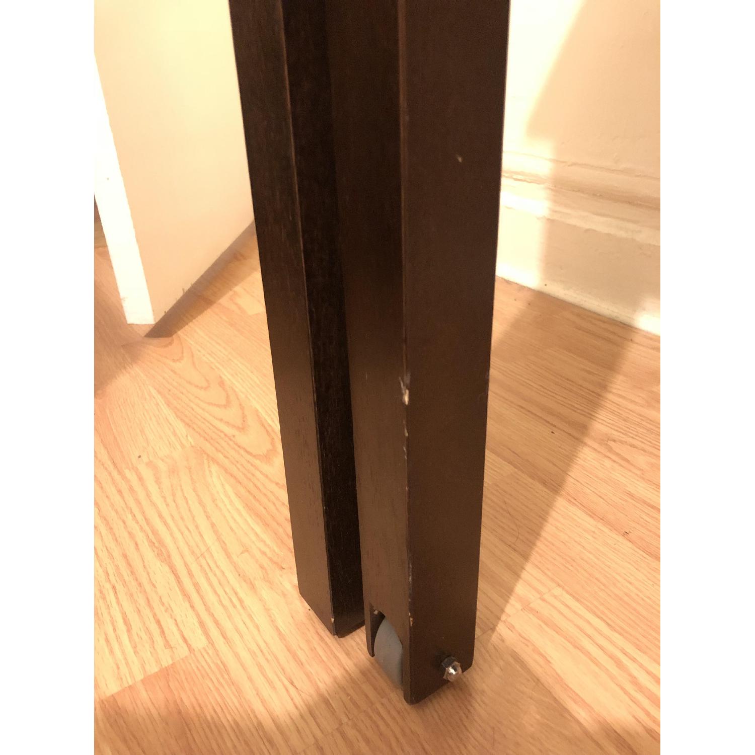 Container Store Dark Wood Roll-Out Desk - image-3