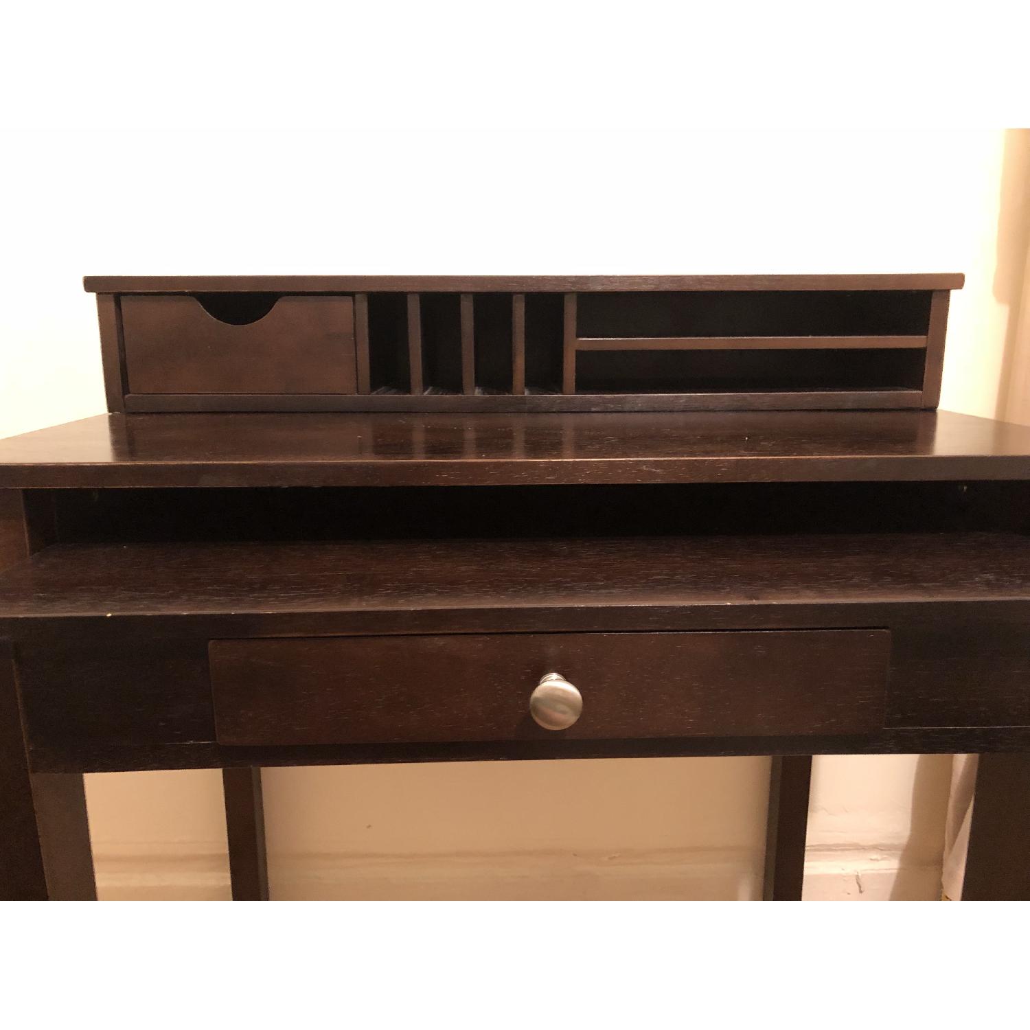 Container Store Dark Wood Roll-Out Desk - image-5