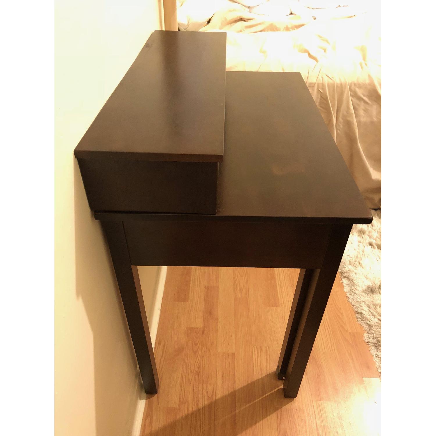 Container Store Dark Wood Roll-Out Desk - image-6