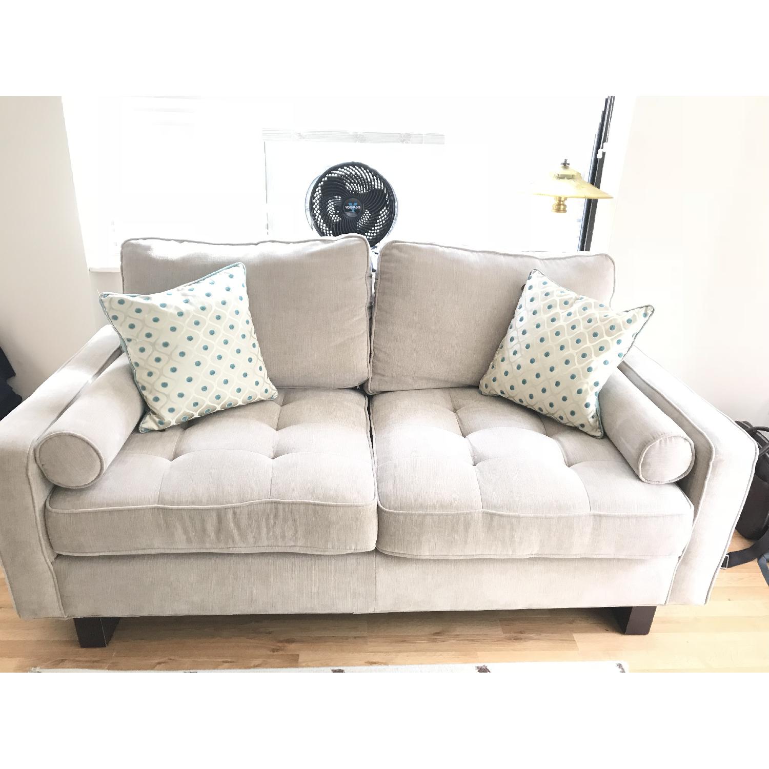Beige Tufted 2 Seater Sofa - image-0