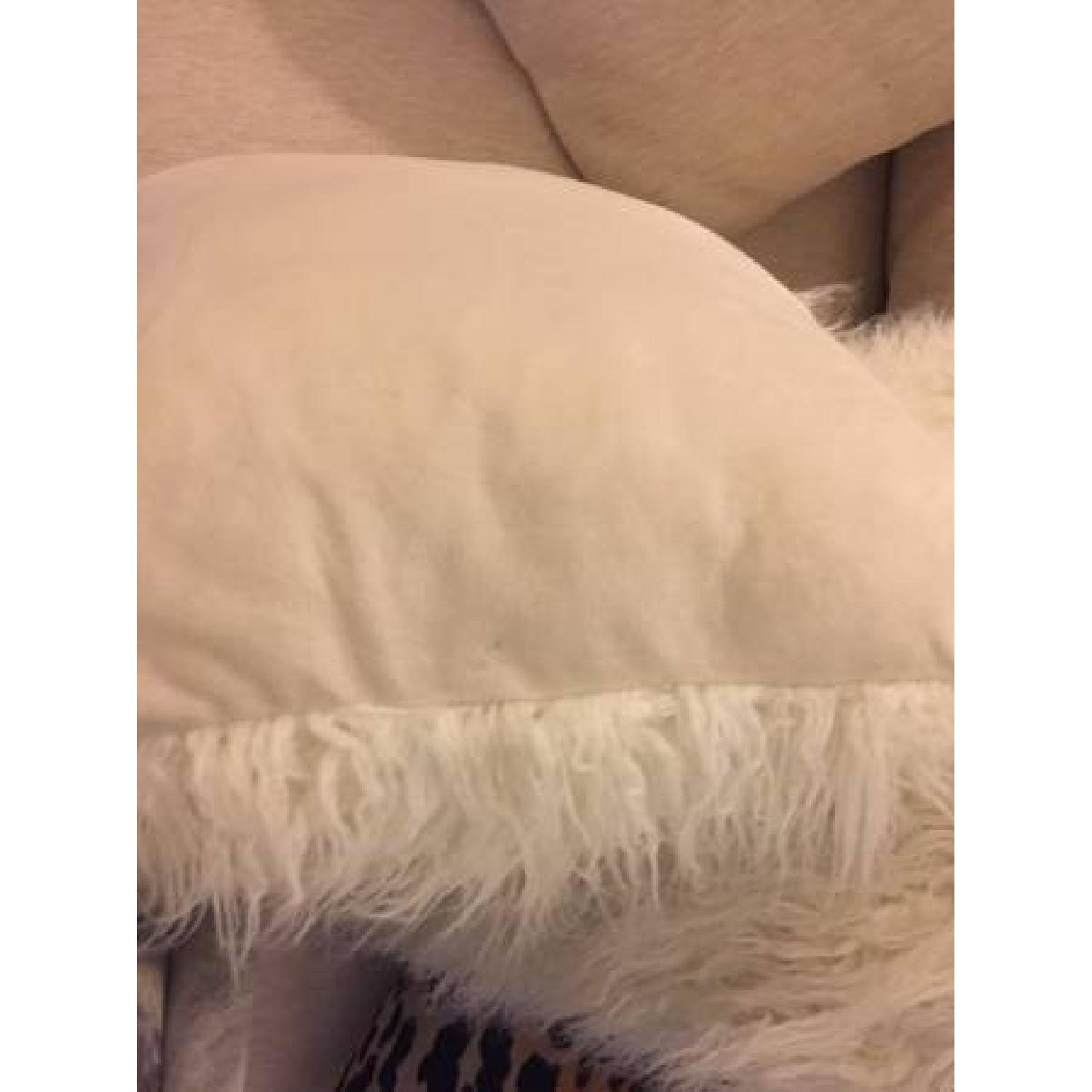 Pier 1 Ivory Mongolian Fur Pillow w/ Inserts - image-3