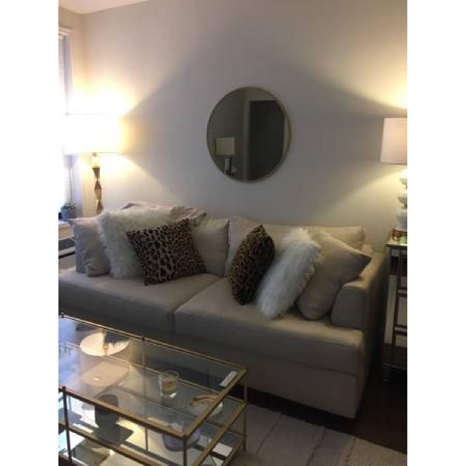 Pier 1 Ivory Mongolian Fur Pillow w/ Inserts - image-5