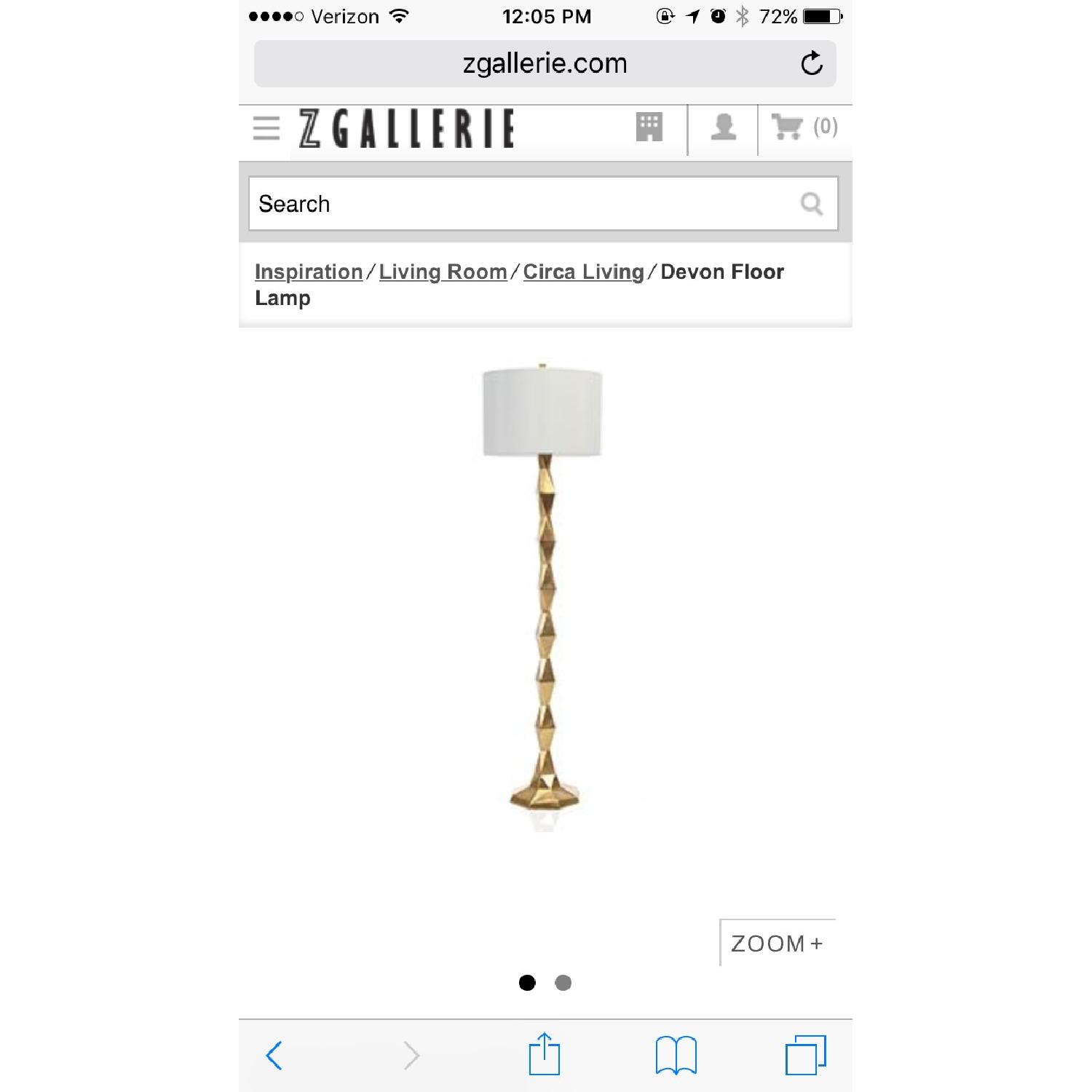 Z Gallerie Gold Geometric Floor Lamp - image-1