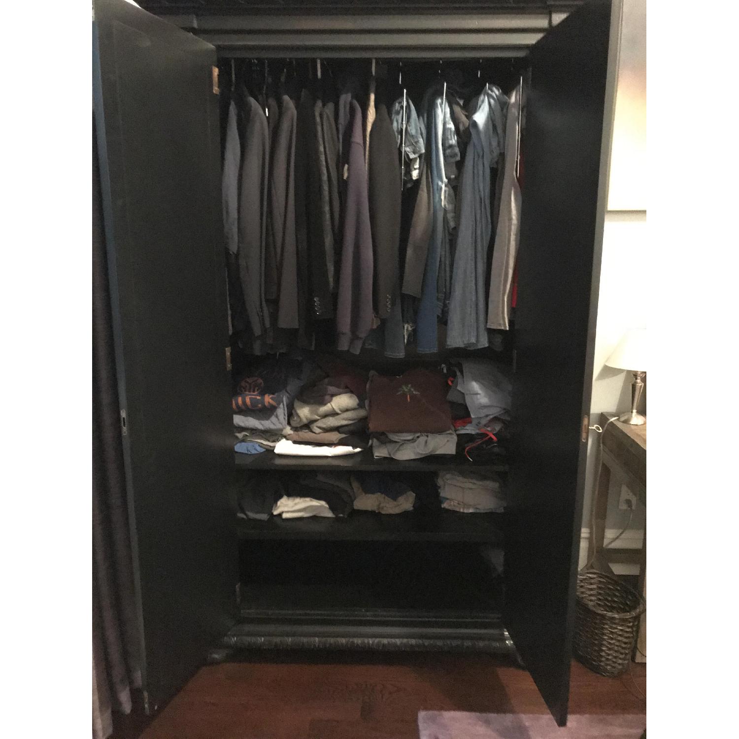 Restoration Hardware Black French Empire Armoire - image-3